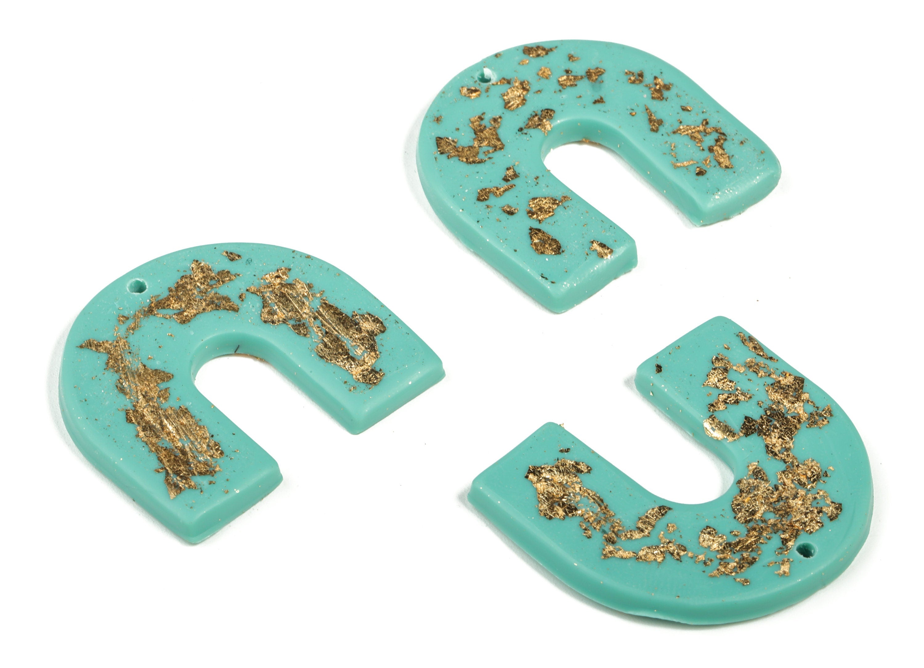 Polymer Clay U Earring Charms - Polymer Clay U Pendant - Earring Findings - Jewellery Handmade - 33.46x30.54x2.88mm - PC2257F - DOMEDBAZAAR