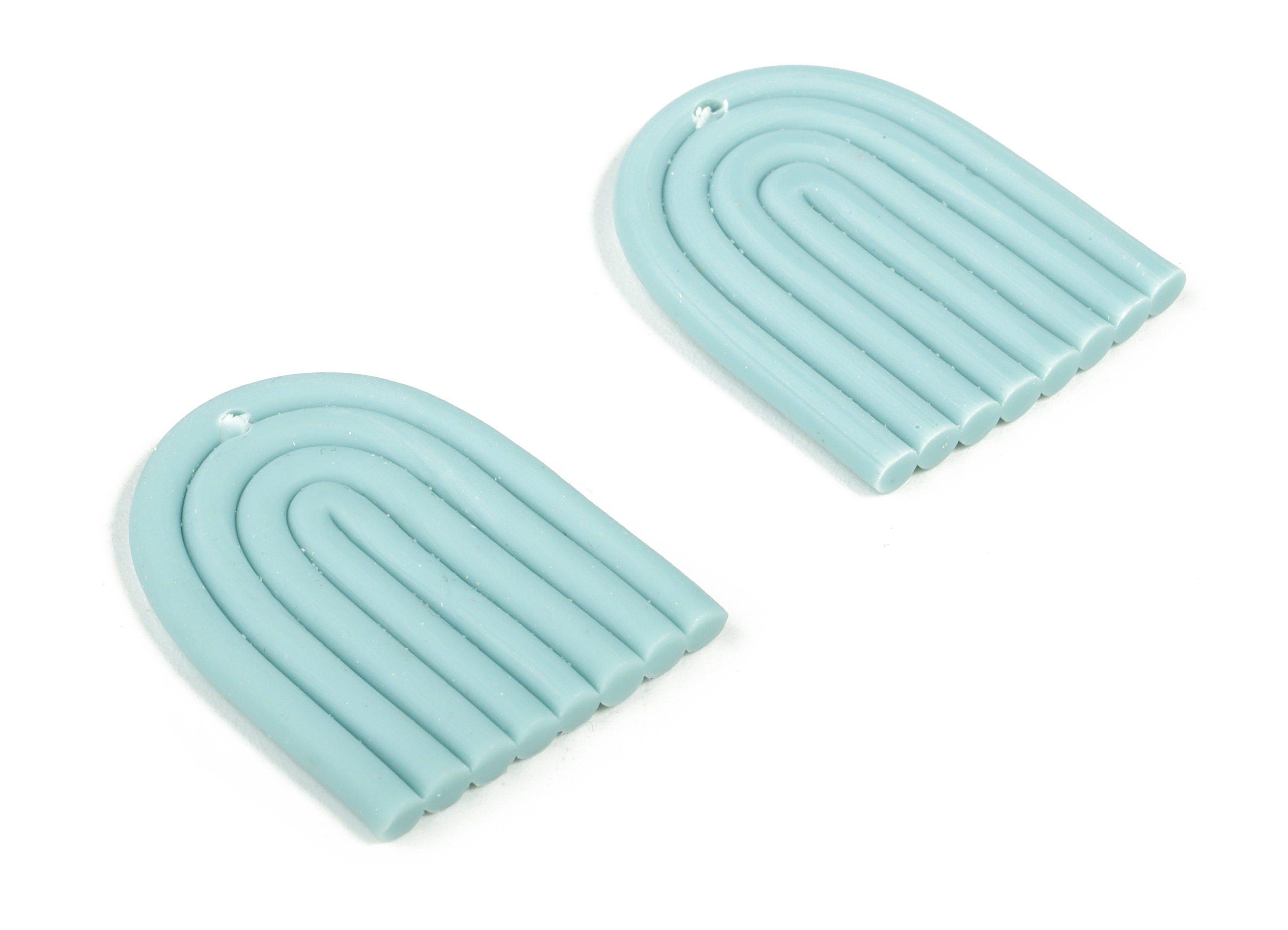 PolymerClay Rainbow Earring Charms - PolymerClay Rainbow Pandant - Earring Findings - Jewelry Handmade - 26.58x21.44x2.83mm - PC2252C - DOMEDBAZAAR