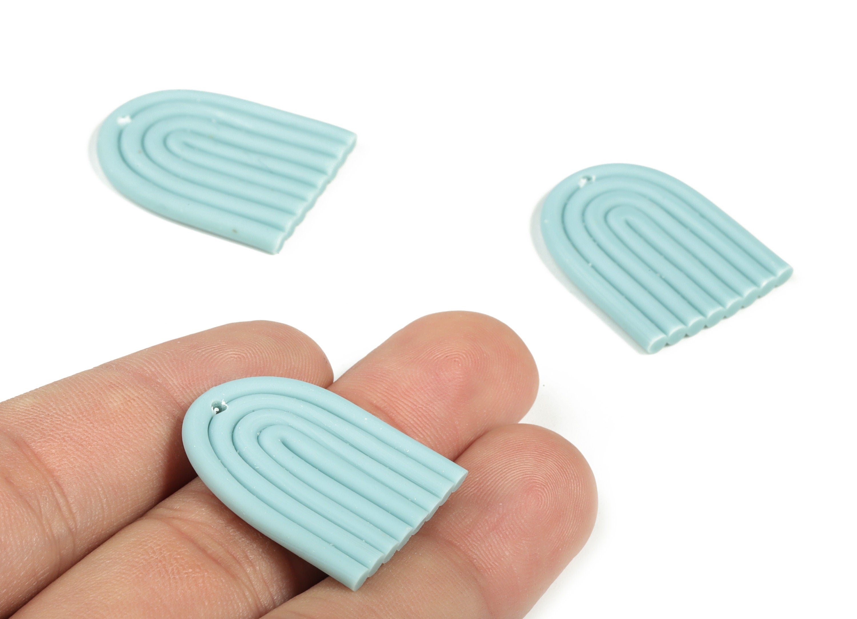 PolymerClay Rainbow Earring Charms - PolymerClay Rainbow Pandant - Earring Findings - Jewelry Handmade - 26.58x21.44x2.83mm - PC2252C - DOMEDBAZAAR