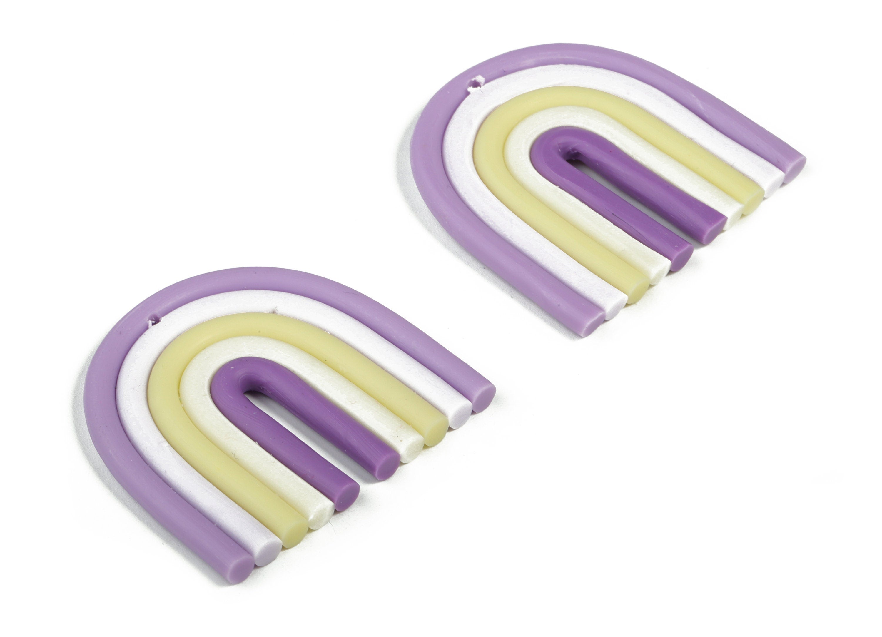 PolymerClay Rainbow Earring Charms - PolymerClay Rainbow Pandant - Earring Findings - Jewelry Handmade - 39.46x37.73x3.91mm - PC2250C - DOMEDBAZAAR