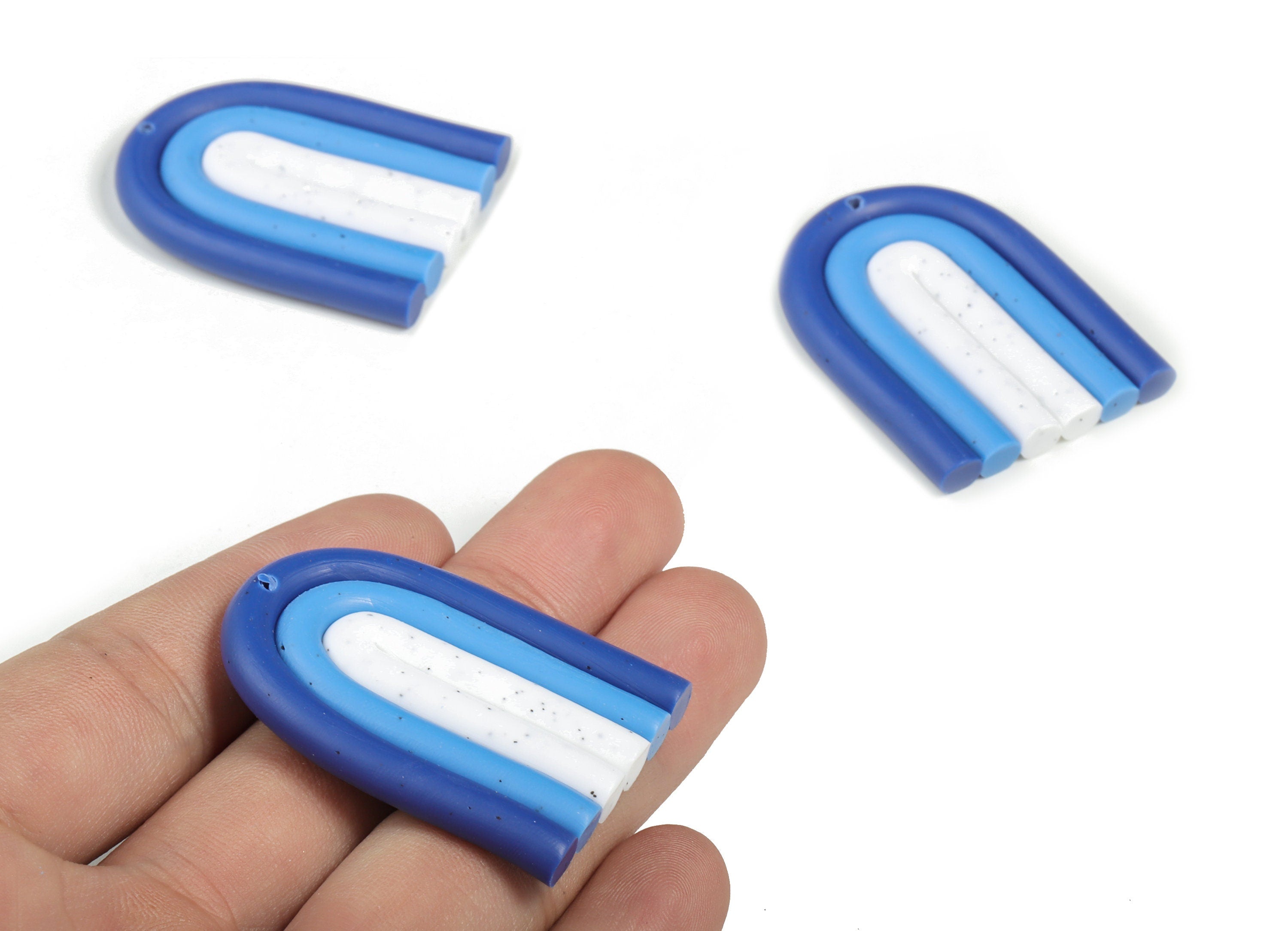 PolymerClay Rainbow Earring Charms - PolymerClay Rainbow Pandant - Earring Findings - Jewelry Handmade - 43.08x31.77x5.34mm - PC2255B - DOMEDBAZAAR