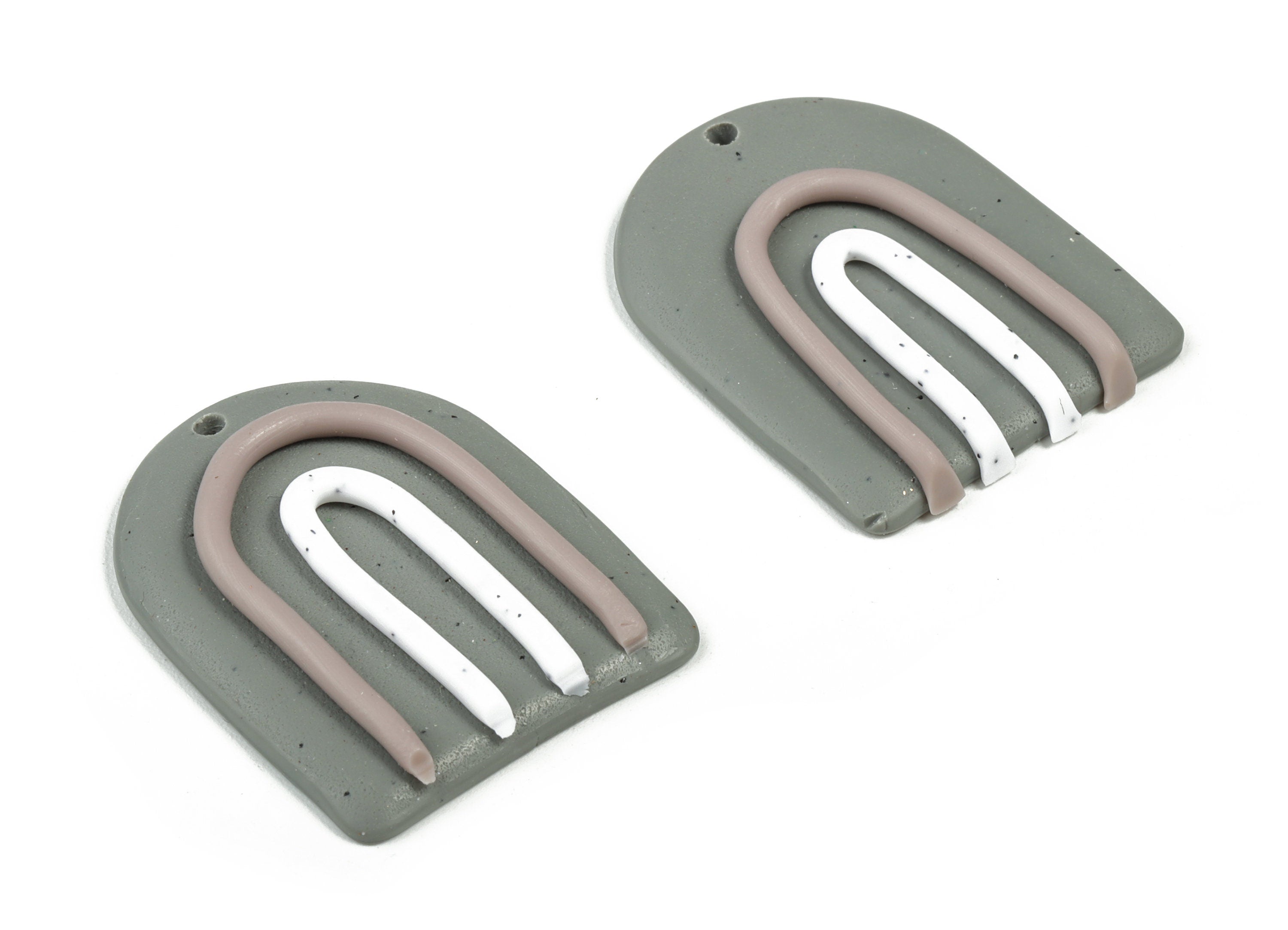 PolymerClay Rainbow Earring Charms - PolymerClay Rainbow Pandant - Earring Findings - Jewelry Handmade - 35.29x27.04x4.26mm - PC2254A - DOMEDBAZAAR