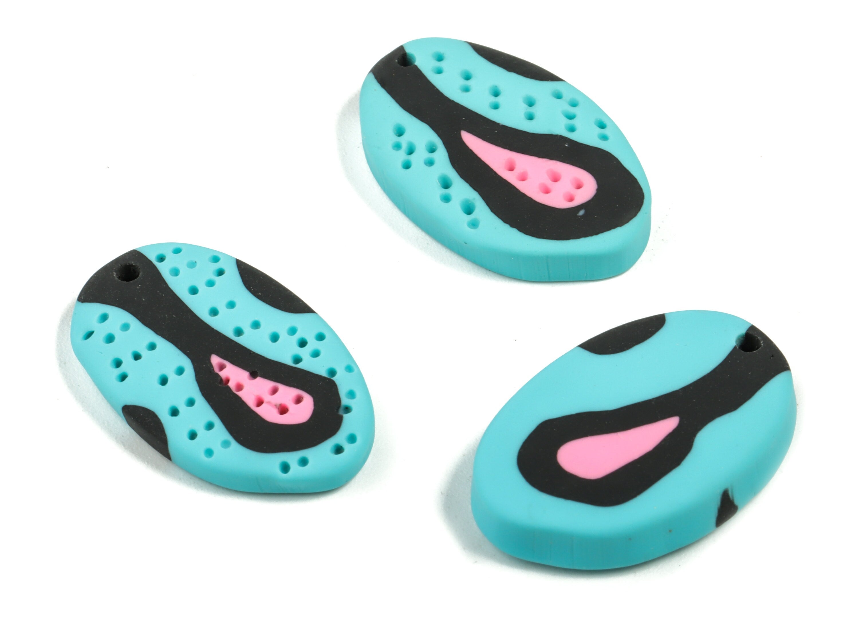 PolymerClay Oval Earring Charms - PolymerClay Oval Pandant - Earring Findings - Jewelry Handmade - 25.24x16.16x4.6mm - PC2277 - DOMEDBAZAAR