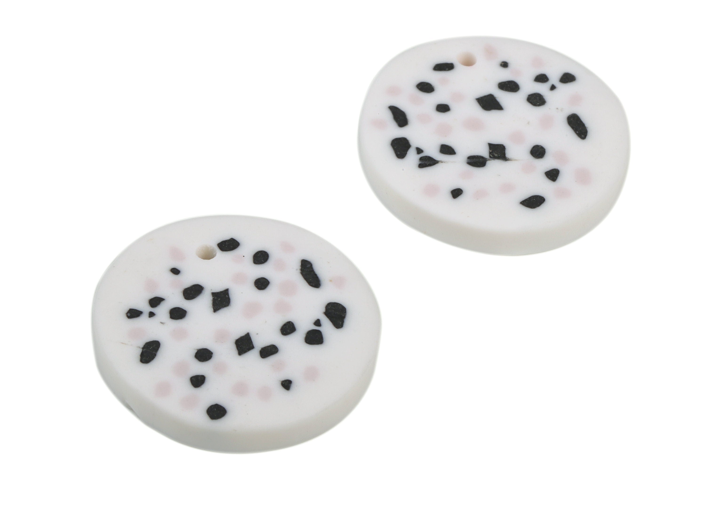 PolymerClay Round Earring Charms - PolymerClay Circle Pandant - Earring Findings - Jewelry Handmade - 25.79x25.07x3.88mm - PC2295 - DOMEDBAZAAR