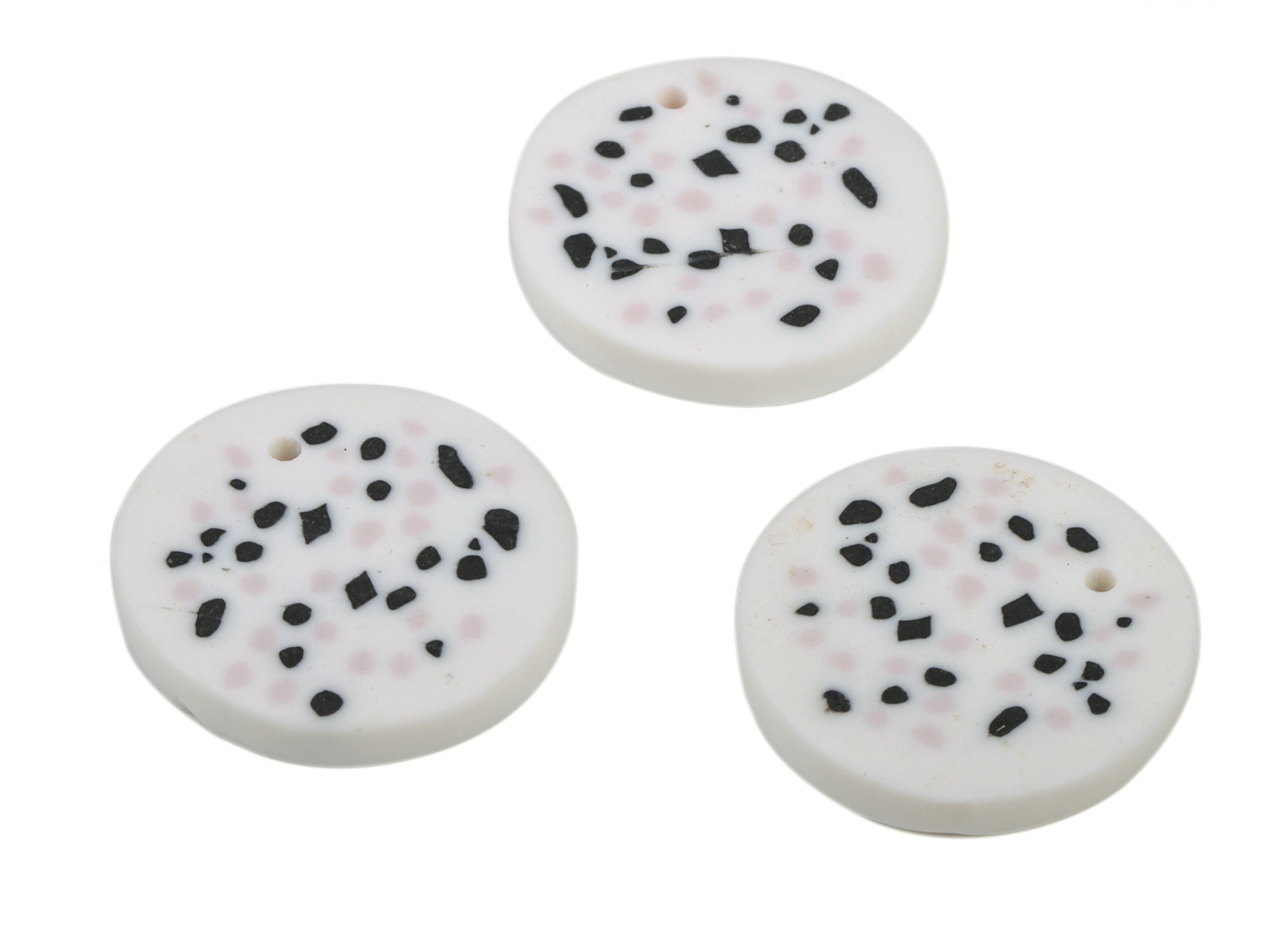 PolymerClay Round Earring Charms - PolymerClay Circle Pandant - Earring Findings - Jewelry Handmade - 25.79x25.07x3.88mm - PC2295 - DOMEDBAZAAR