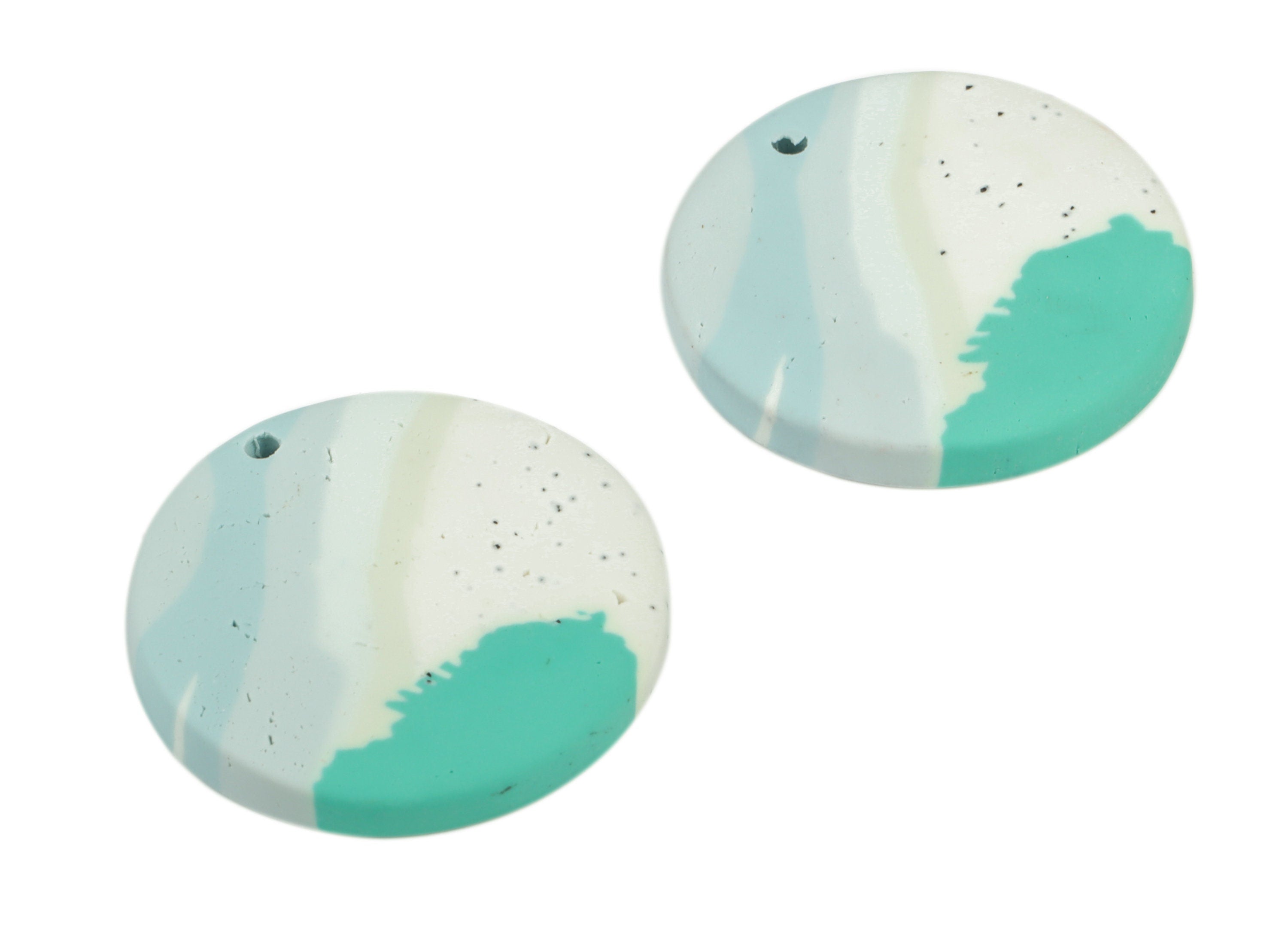 PolymerClay Round Earring Charms - PolymerClay Circle Pandant - Earring Findings - Jewelry Handmade - 25.85x25.43x3.47mm - PC2294A - DOMEDBAZAAR