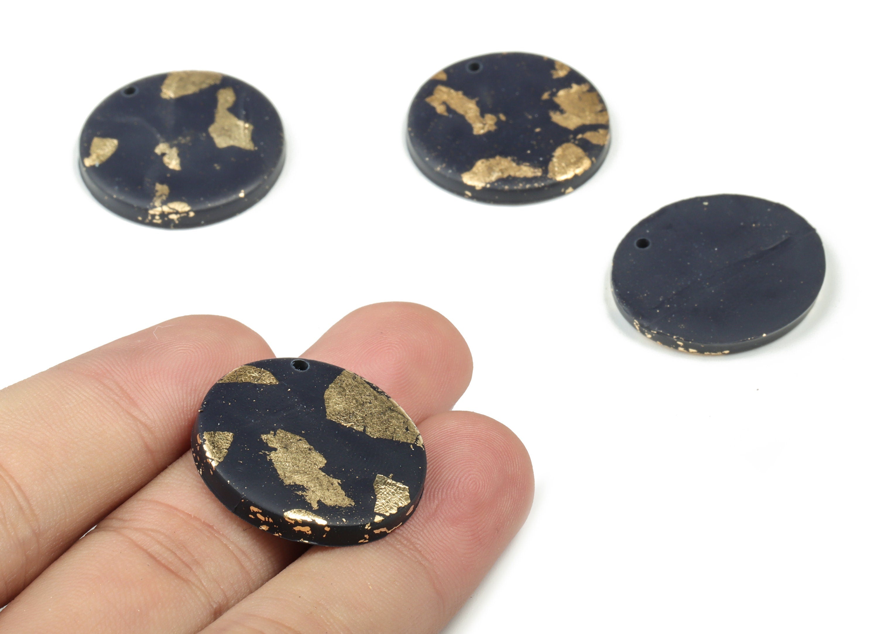 PolymerClay Round Earring Charms - PolymerClay Circle Pandant - Earring Findings - Jewelry Handmade -25.31x24.51x2.87mm - PC2265A - DOMEDBAZAAR