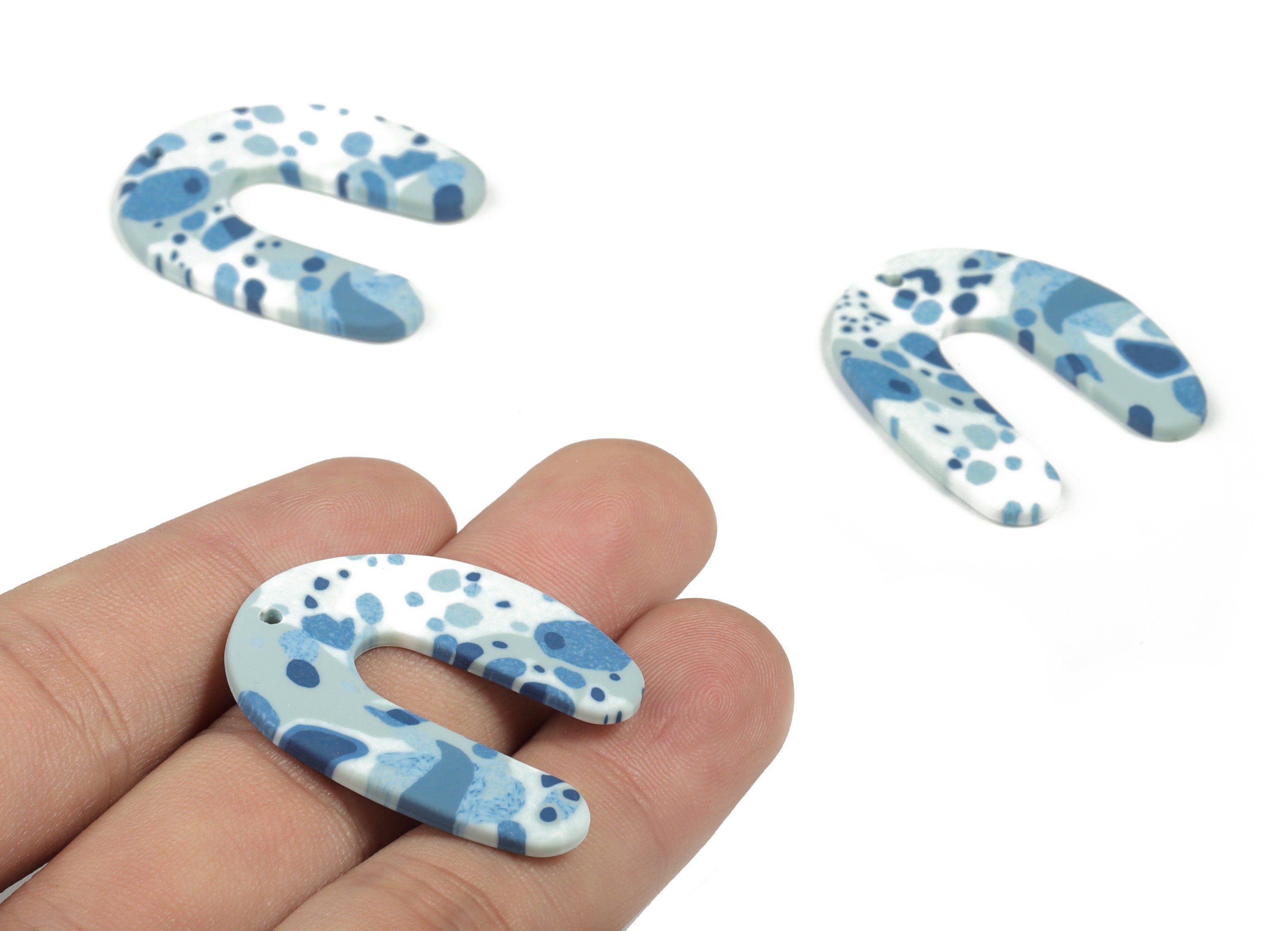 PolymerClay U Earring Charms - PolymerClay U Pandant - Earring Findings - Jewelry Handmade - 33.26x25.8x2.72mm - PC2258A - DOMEDBAZAAR