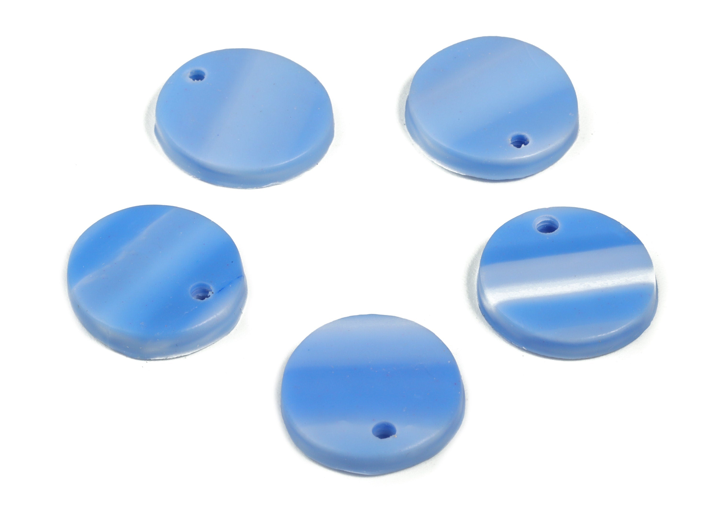 PolymerClay Round Earring Charms - PolymerClay Circle Pandant - Earring Findings - Jewelry Handmade - 15.64x15.15x2.48mm- PC2299B - DOMEDBAZAAR