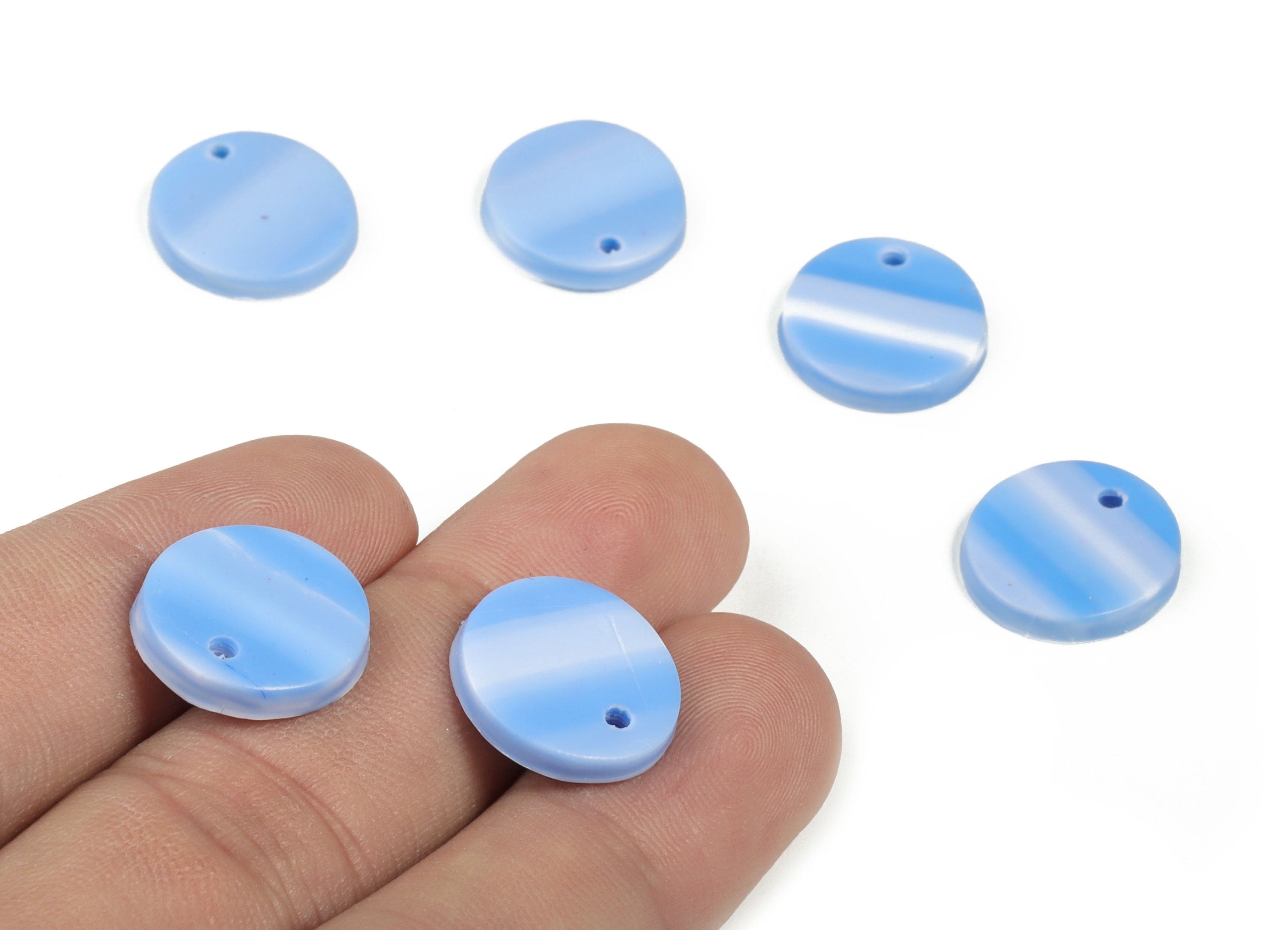 PolymerClay Round Earring Charms - PolymerClay Circle Pandant - Earring Findings - Jewelry Handmade - 15.64x15.15x2.48mm- PC2299B - DOMEDBAZAAR