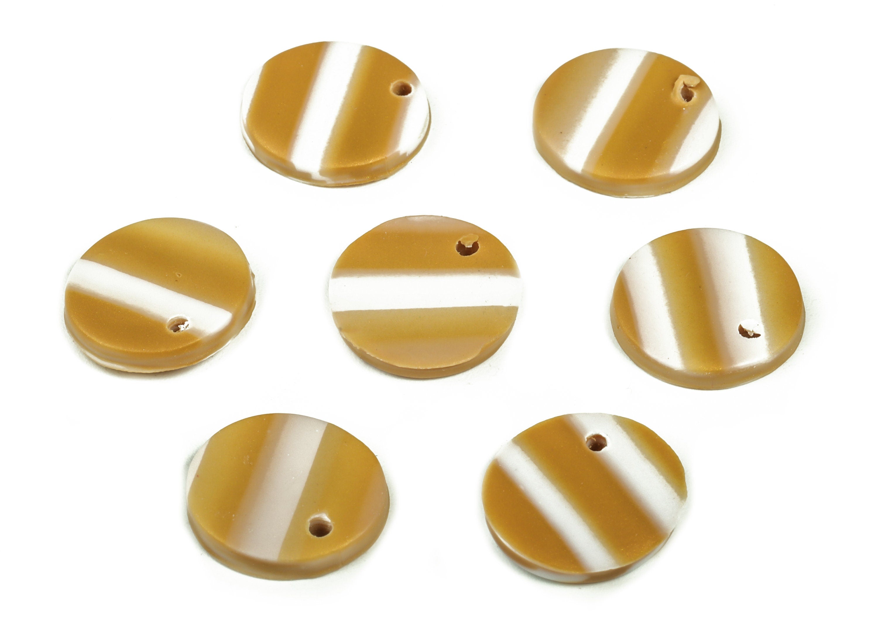 PolymerClay Round Earring Charms - PolymerClay Circle Pandant - Earring Findings - Jewelry Handmade - 15.37x14.87x2.39mm- PC2299A - DOMEDBAZAAR