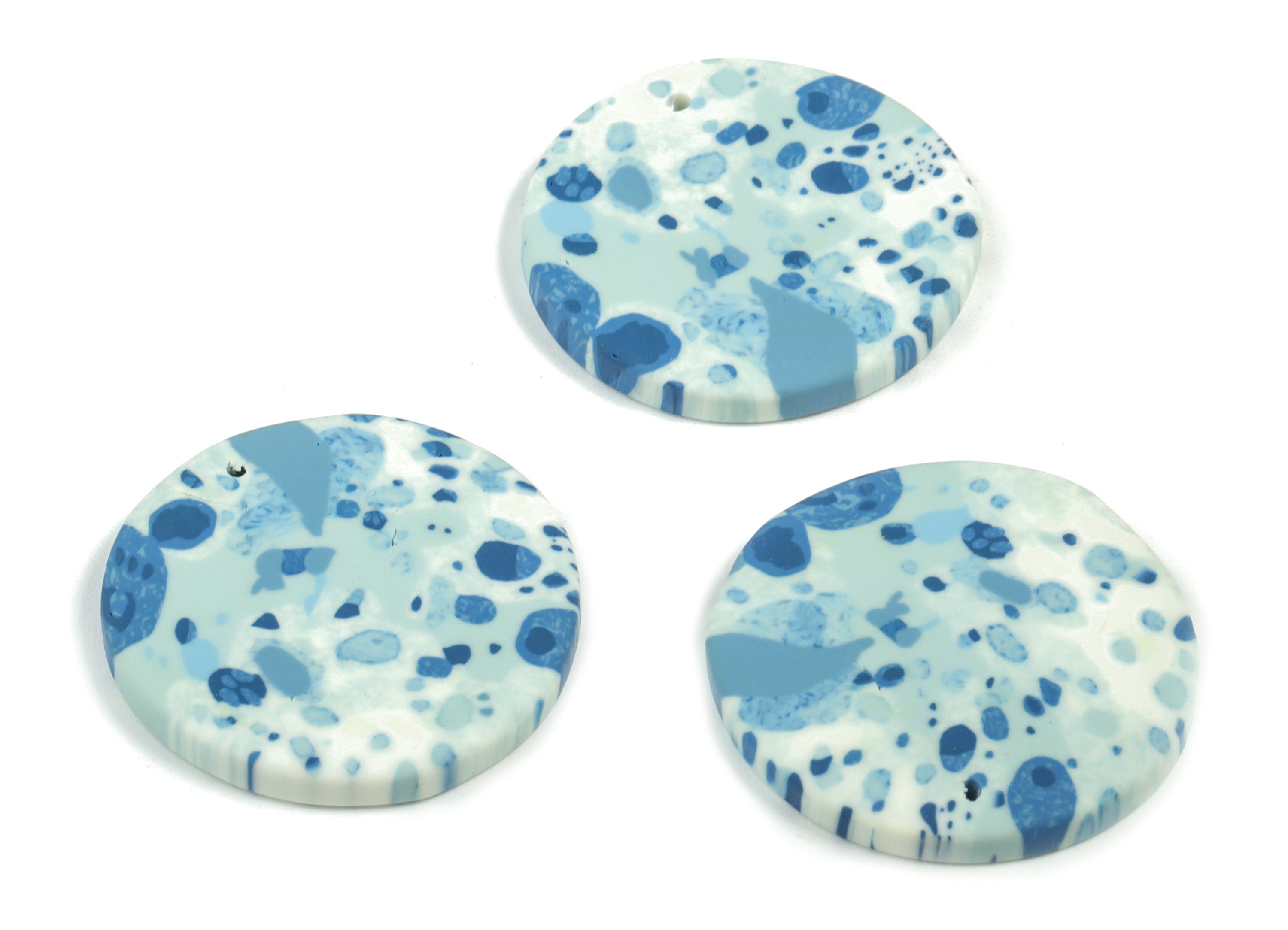 PolymerClay Round Earring Charms - PolymerClay Circle Pandant - Earring Findings - Jewelry Handmade - 30.7x29.42x3.85mm- PC2293 - DOMEDBAZAAR