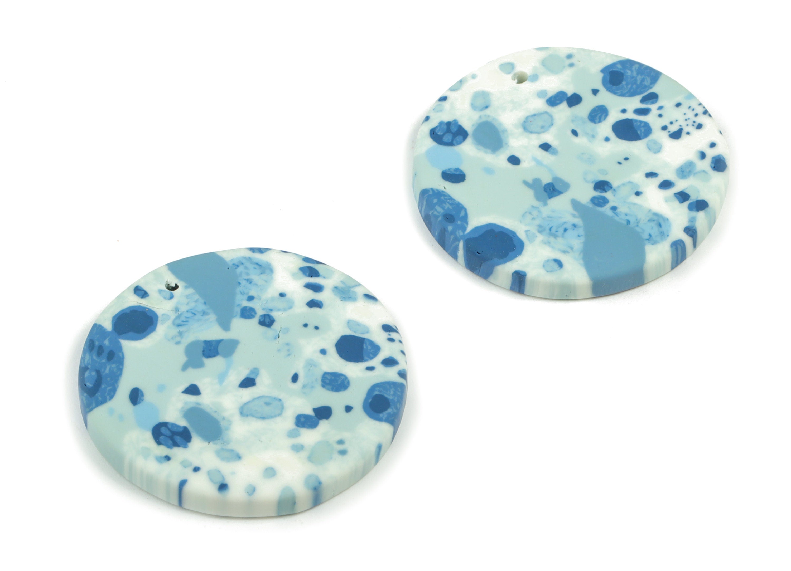 PolymerClay Round Earring Charms - PolymerClay Circle Pandant - Earring Findings - Jewelry Handmade - 30.7x29.42x3.85mm- PC2293 - DOMEDBAZAAR