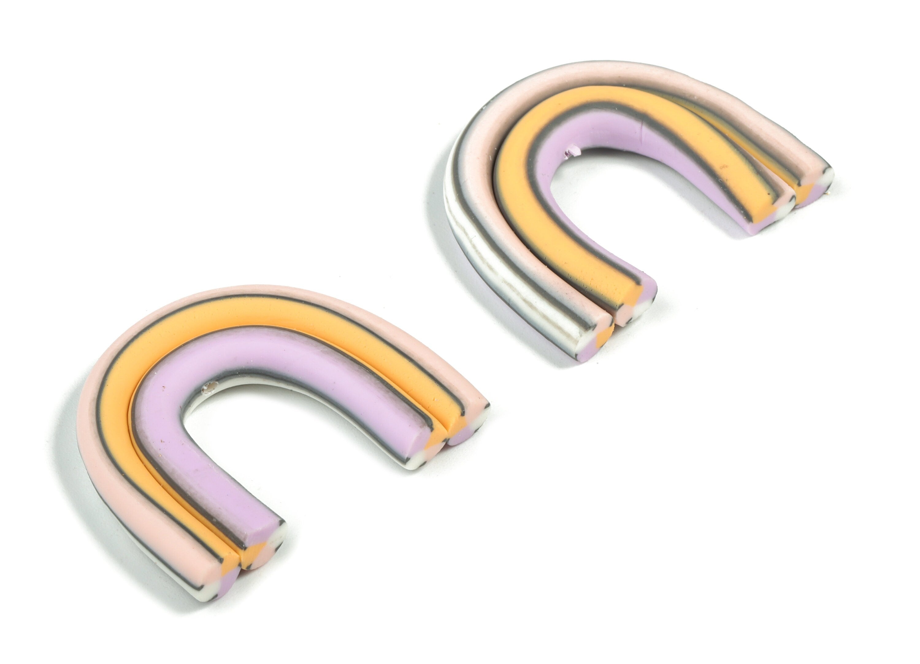 PolymerClay Rainbow Earring Charms - PolymerClay Rainbow Pandant - Earring Findings - Jewelry Handmade - 34.22x29.59x5.97mm - PC2262 - DOMEDBAZAAR