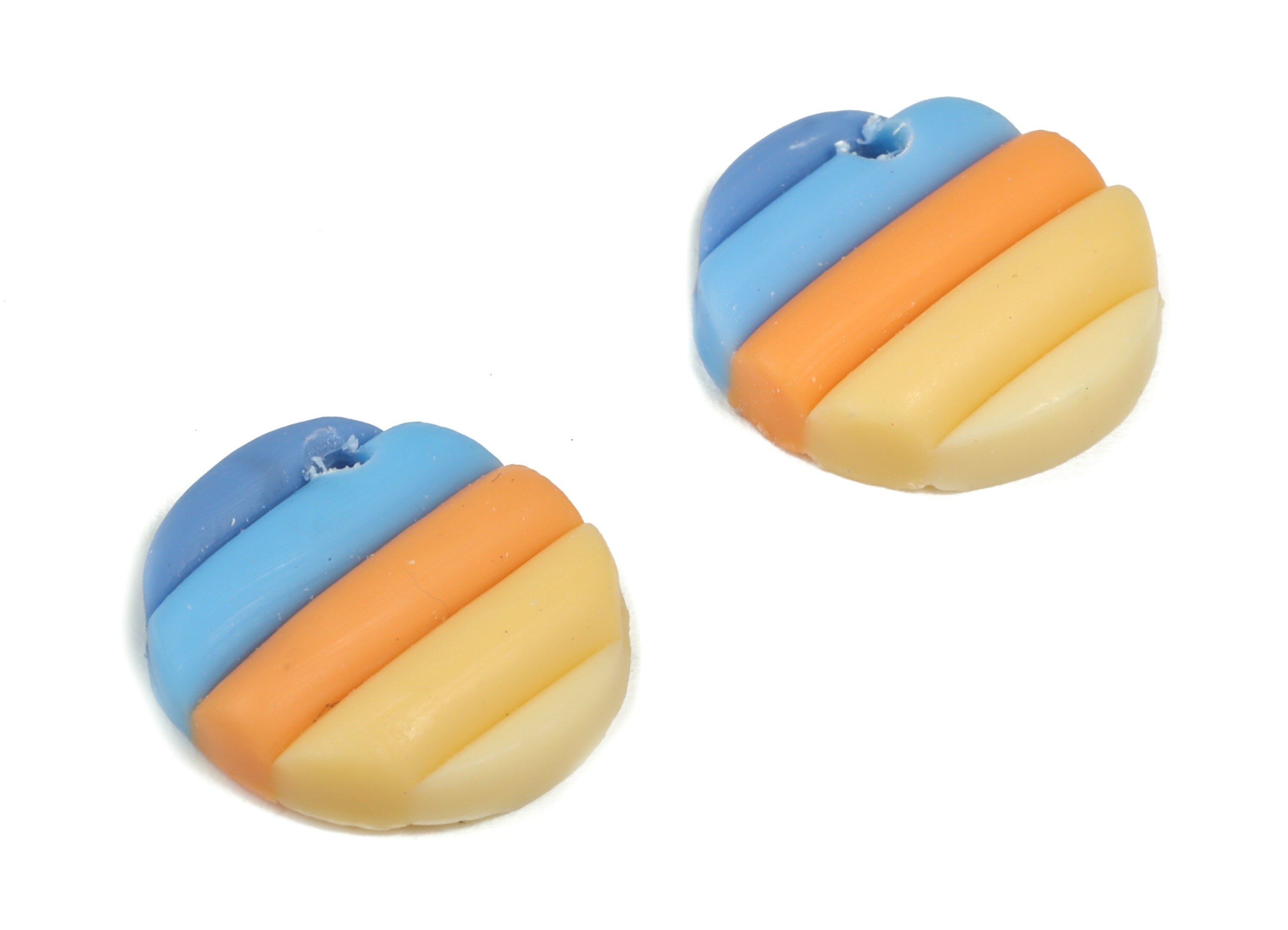 PolymerClay Round Earring Charms - PolymerClay Circle Pandant - Earring Findings - Jewelry Handmade - 15.02x14.66x3.75mm - PC2296 - DOMEDBAZAAR