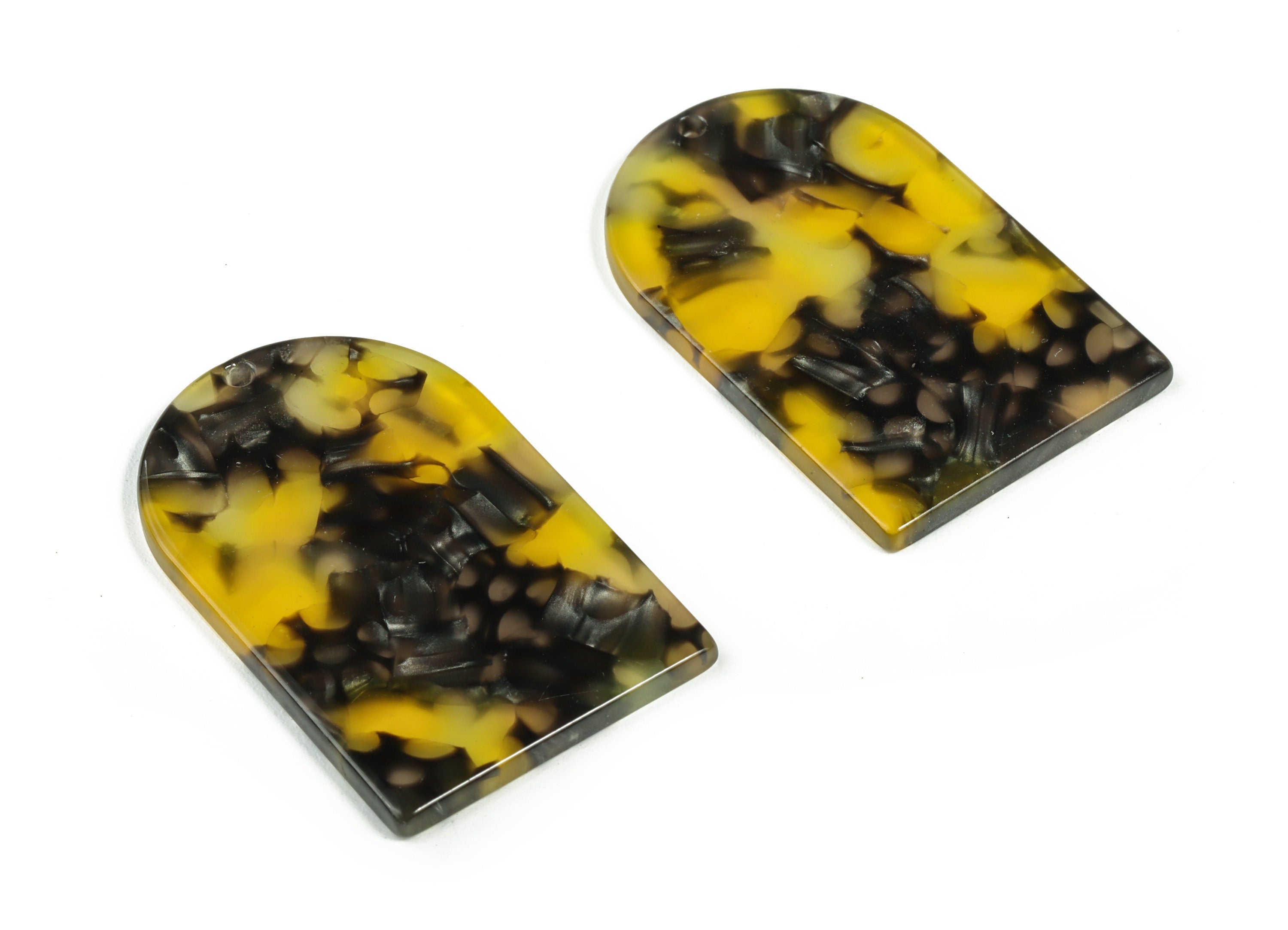 Acrylic D Earring Charms - Acrylic D Pendant - Earring Finding - Jewelry Making Supplies - Color Code:A570 - 39.86x26.05x2.6mm - AC2229-A570 - DOMEDBAZAAR