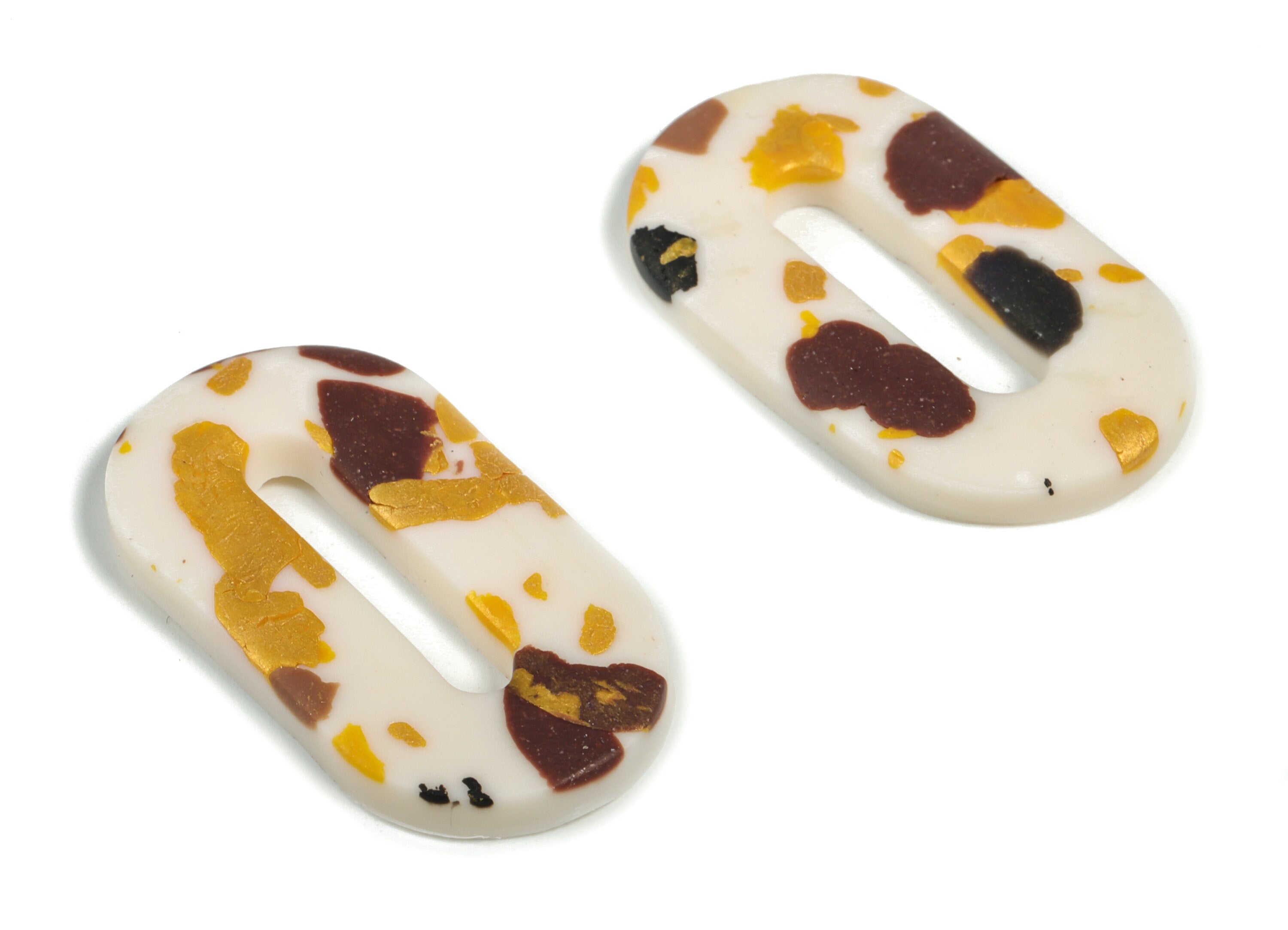 PolymerClay Oval Earring Charms - PolymerClay Oval Pandant - Earring Findings - Jewelry Handmade - 37.1x20.02x4.09mm- PC2278 - DOMEDBAZAAR