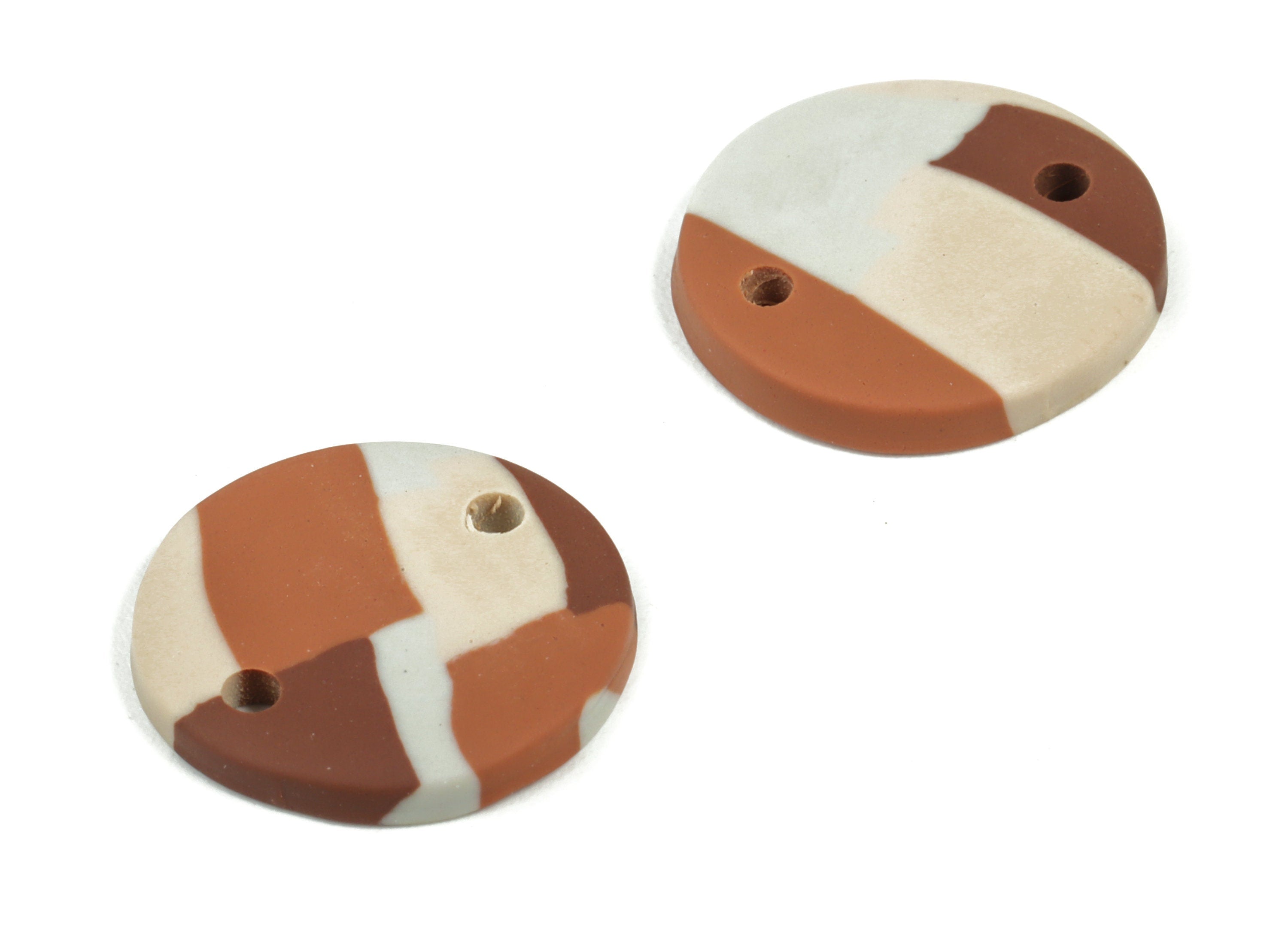 PolymerClay Round Earring Charms - PolymerClay Circle Pandant - Earring Findings - Jewelry Handmade - 16.22x15.93x1.68mm - PC2299C - DOMEDBAZAAR