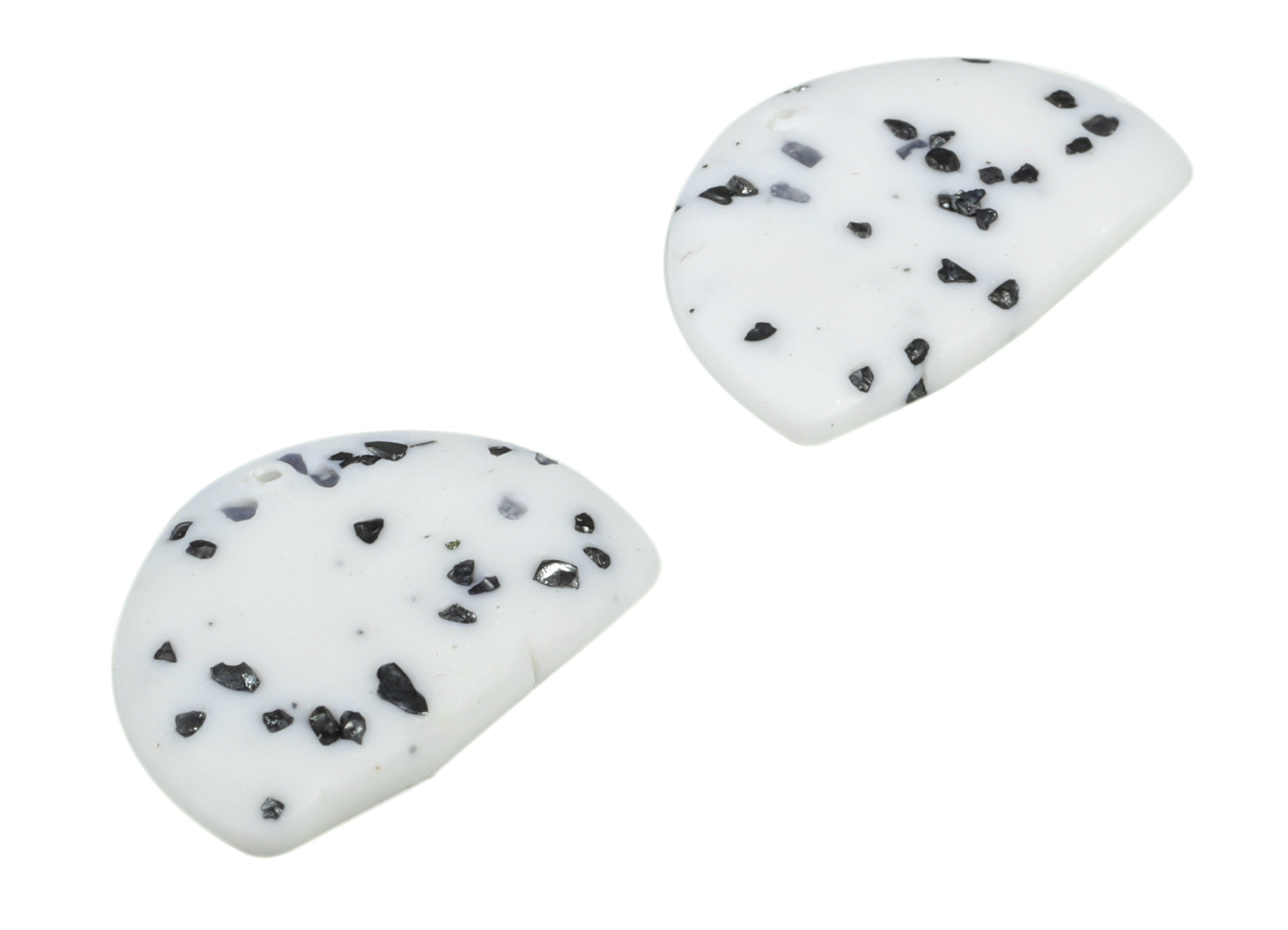 PolymerClay Half Moon Earring Charms - PolymerClay Semicircle Pandant - Earring Findings - Jewelry Handmade - 21.63x15.01x2.86mm - PC2300 - DOMEDBAZAAR