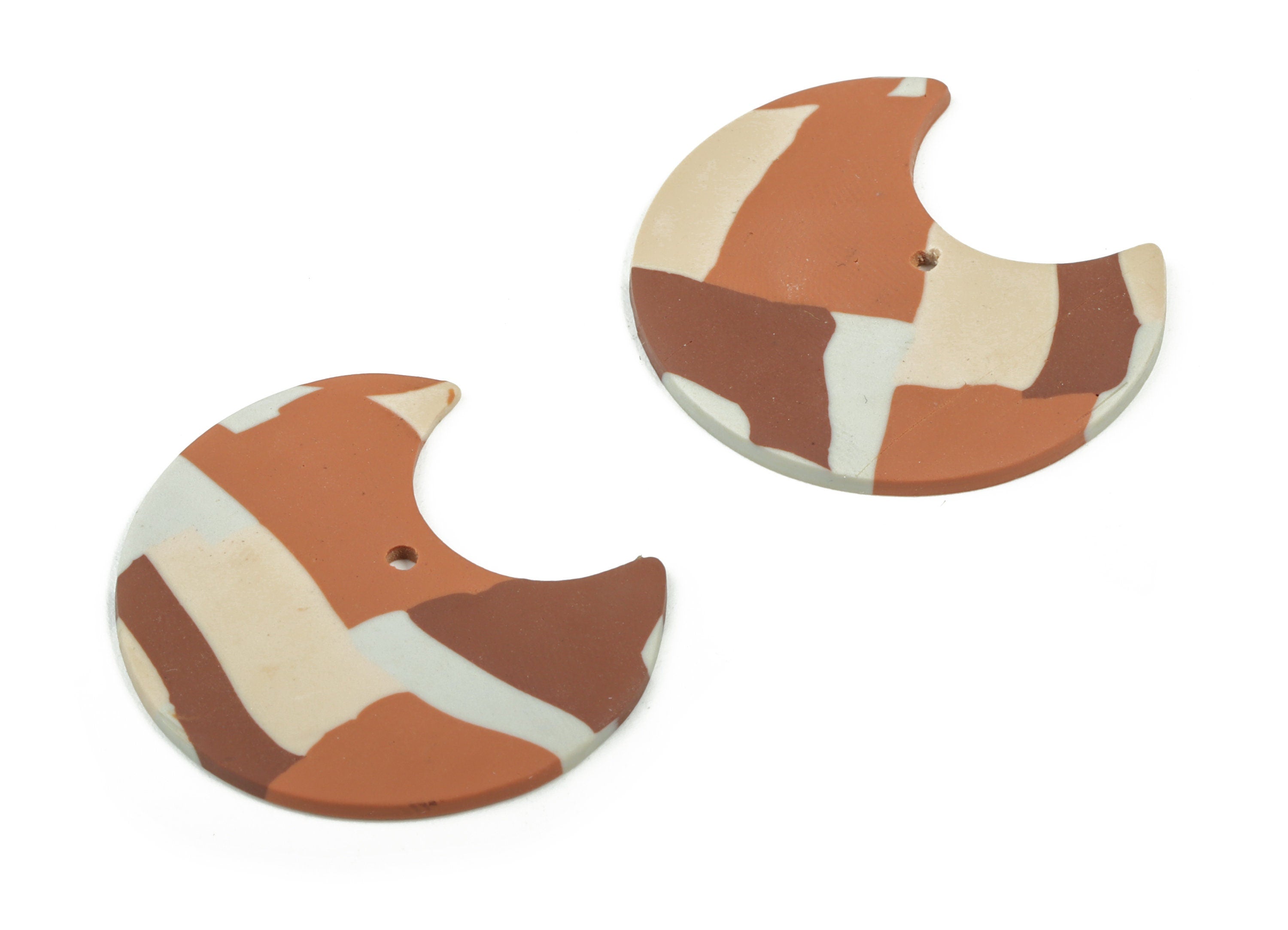 PolymerClay U Earring Charms - PolymerClay Moon Pandant - Earring Findings - Jewelry Handmade - 33.12x29.3x1.71mm - PC2280 - DOMEDBAZAAR