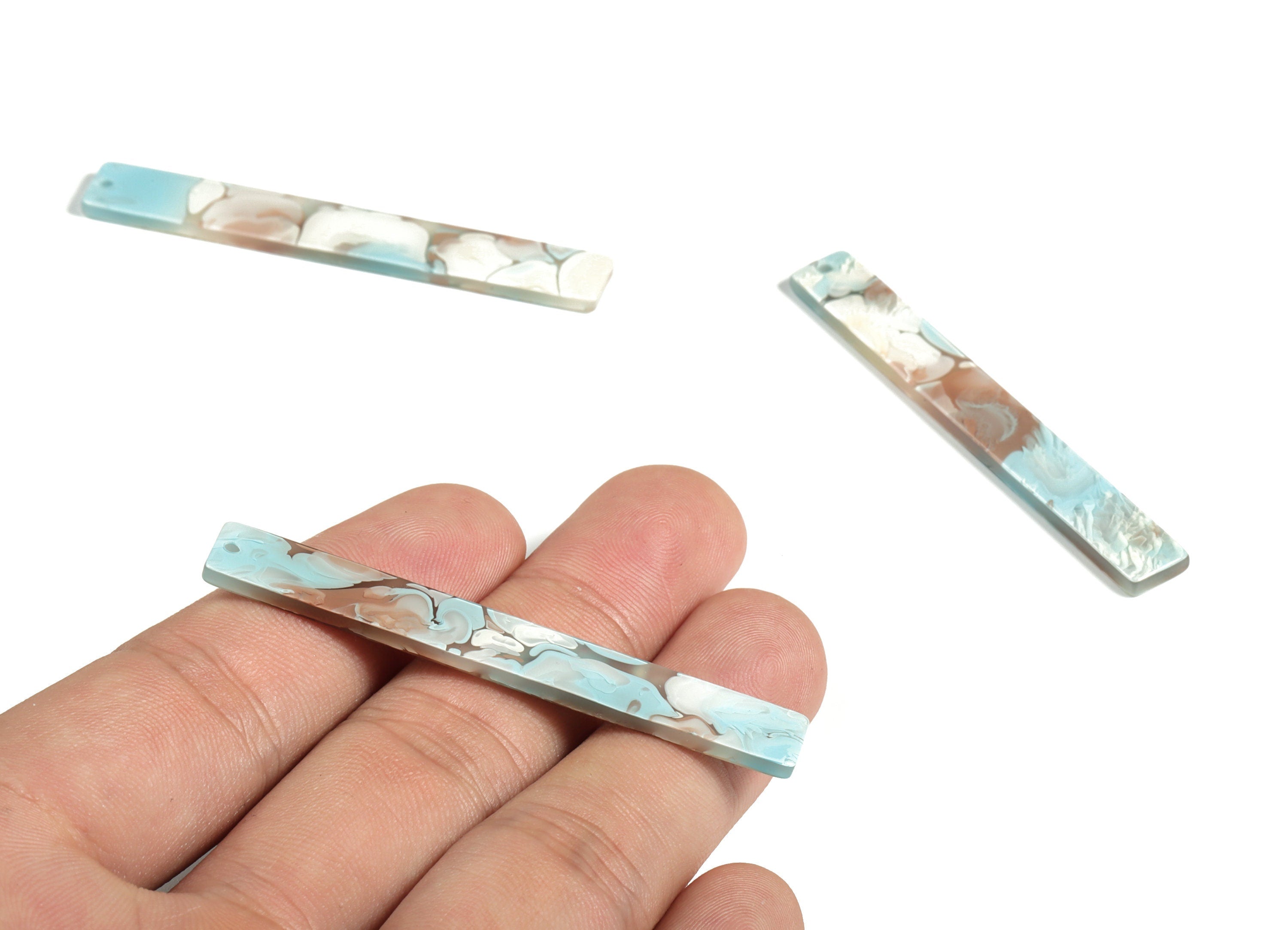 Acrylic Long Stick Charms - Acrylic Bar Pendant - Earring Findings - Jewelry Supplies - Color Code: A585 - 59.88x7.83x2.63mm - AC1049-A585 - DOMEDBAZAAR