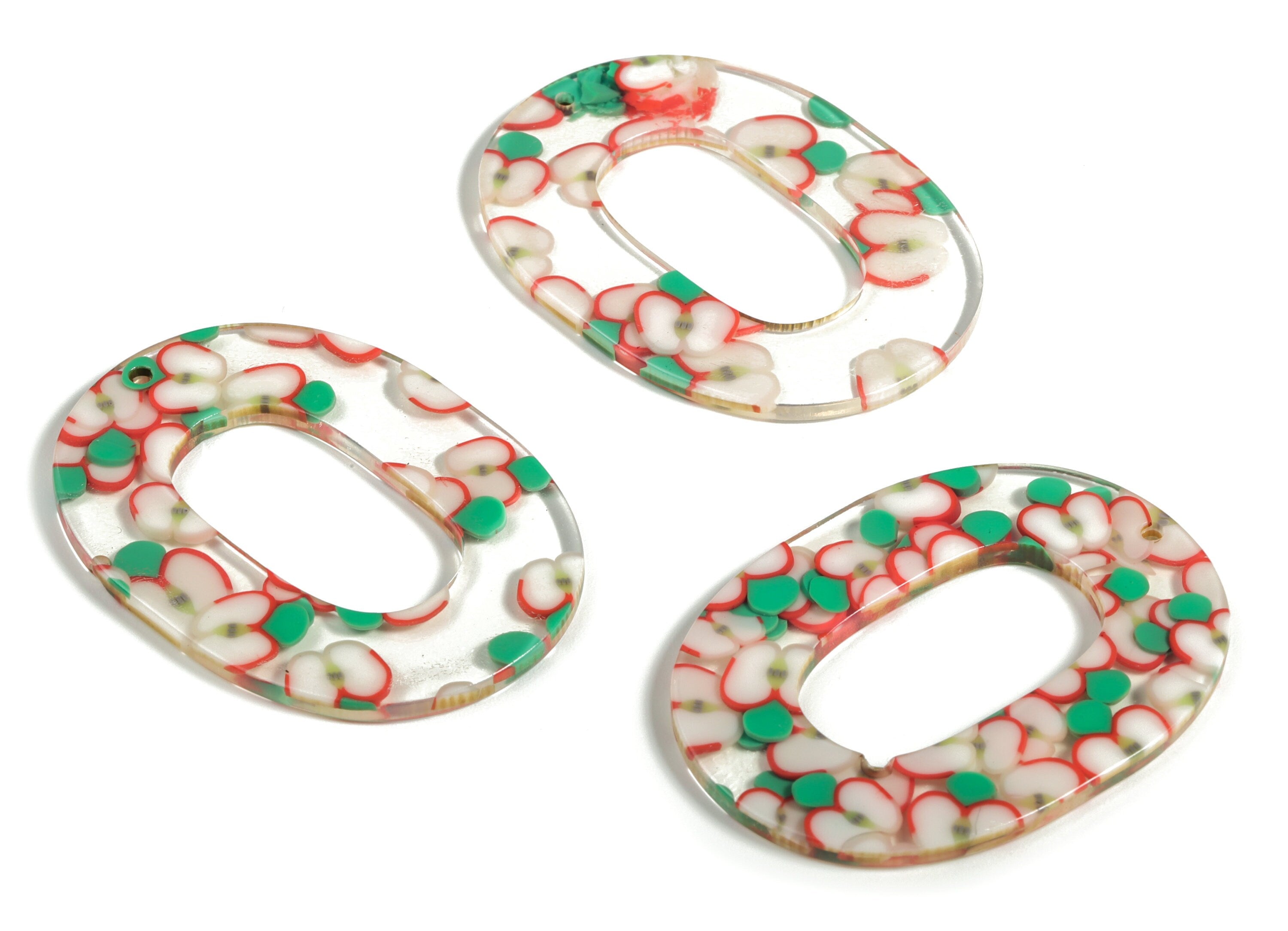 Acrylic Oval Charms - Oval Earrings and Pendant - Earring Findings - Jewelry Supplies - Color Code: A581 - 47x35x2.5mm - AC1065-A581 - DOMEDBAZAAR
