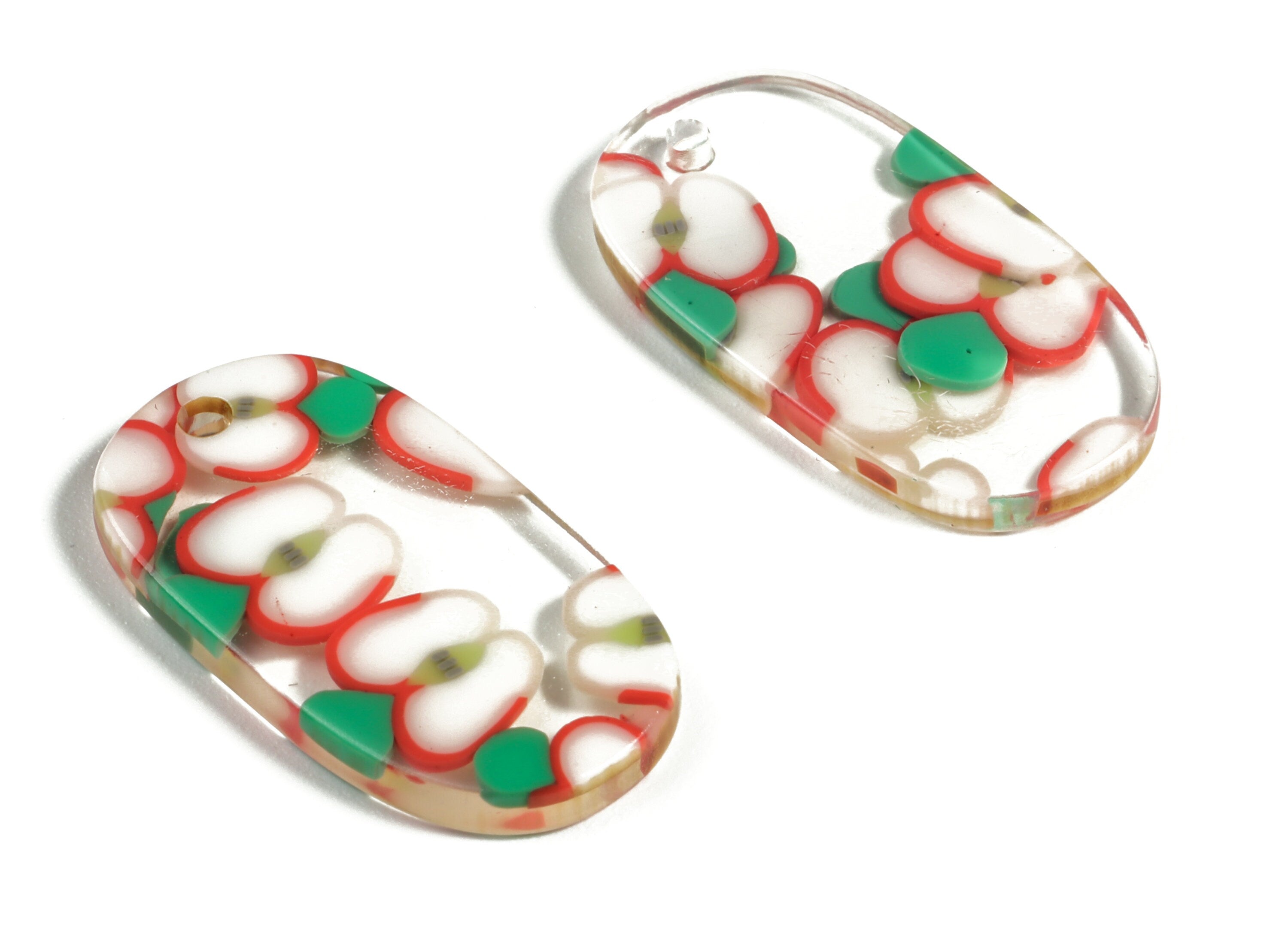 Acrylic Oval Earring Charms - Oval Shaped Pendant - Earring Findings - Jewelry Supplies - Color Code:A581 - 26.7x14x2.6mm - AC1156-A581 - DOMEDBAZAAR