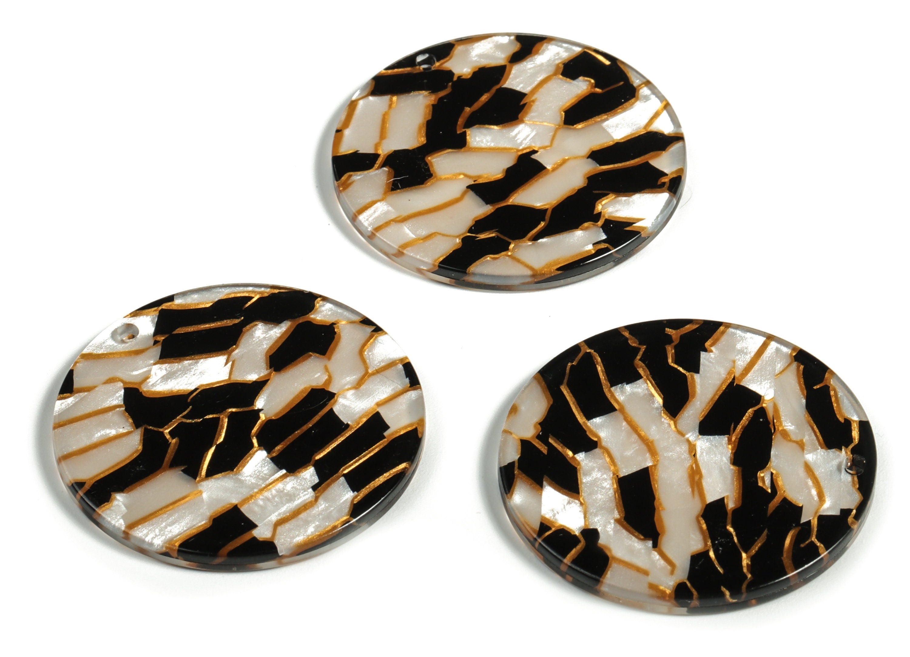 Acetate Round Charms - Coin Earrings and Pendant - Earring Findings - Jewelry Supplys - Color Code: A579 - 34.02x34.02x2.38mm - AC1135-A403 - DOMEDBAZAAR