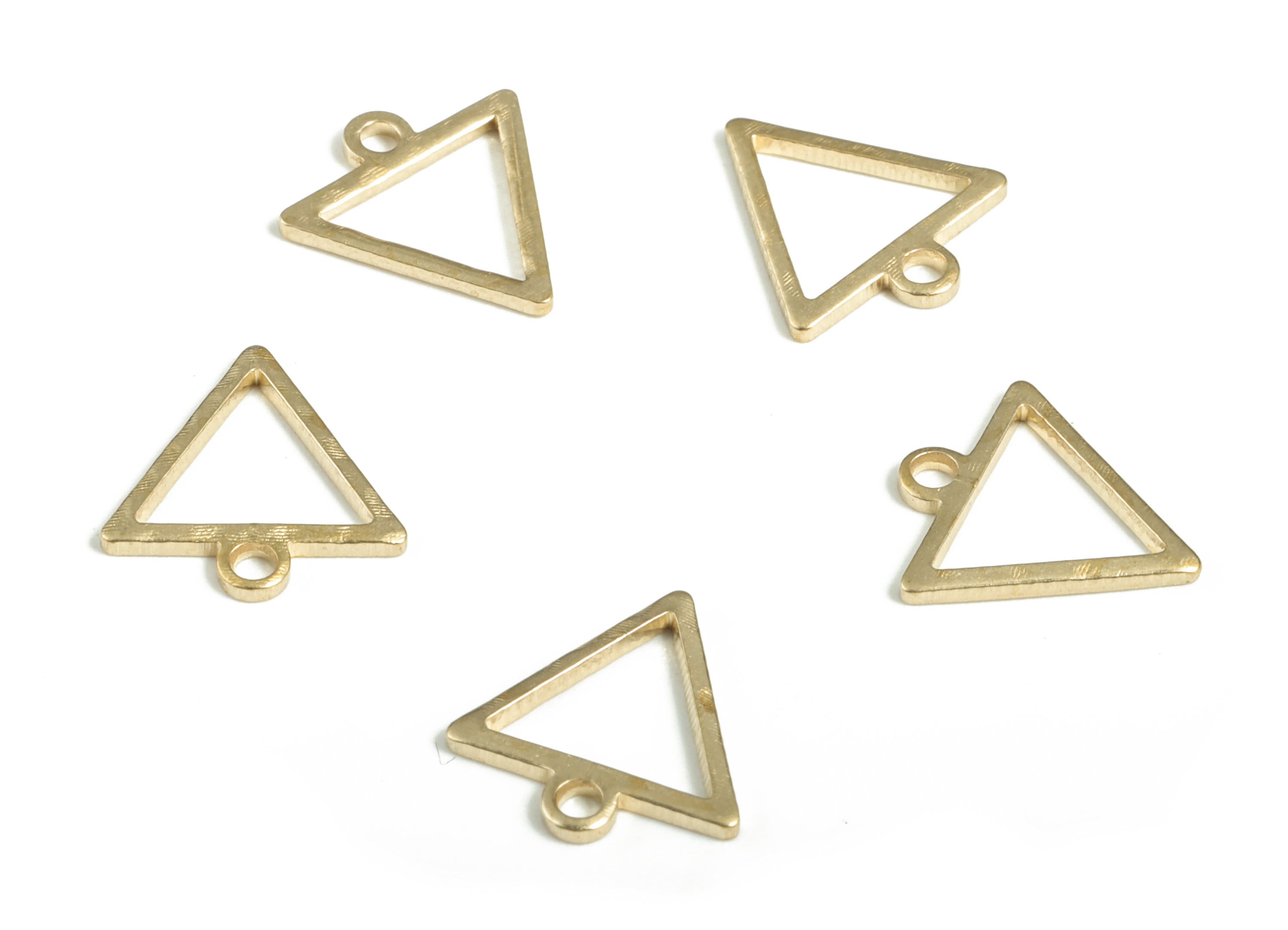 Brass Hammered Triangle Earring Charms - Raw Brass Triangle Pendant - Earring Findings - Jewelry Making Supplies - 12x11.49x0.96mm - PP3861 - DOMEDBAZAAR
