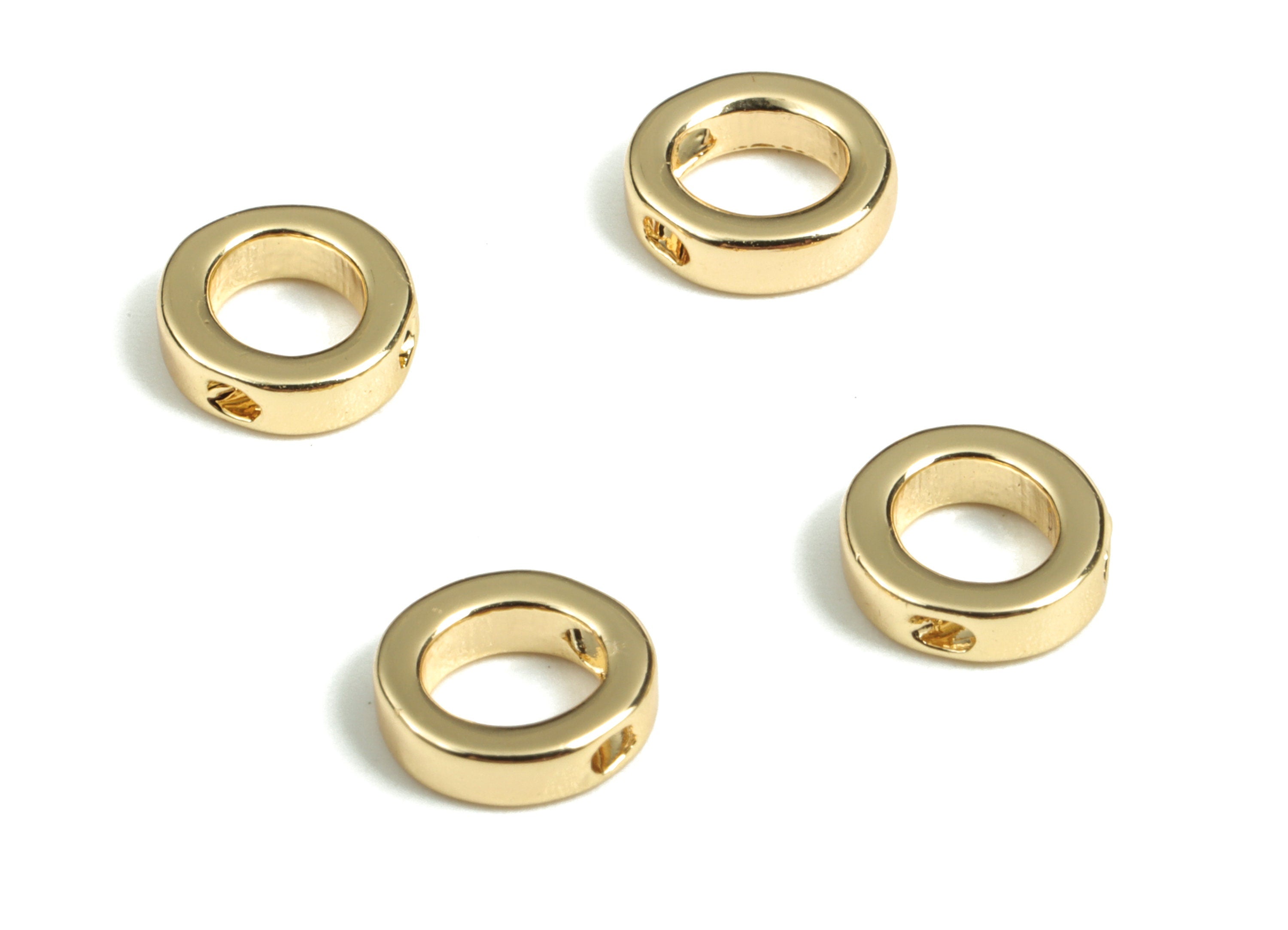 Brass Capital Letter O Charm – Initial Beads – Jewelry Necklace Charms – 18k Real Gold Plated Alphabet Beads–7.41x6.98x2.06mm – RGP2854O - DOMEDBAZAAR