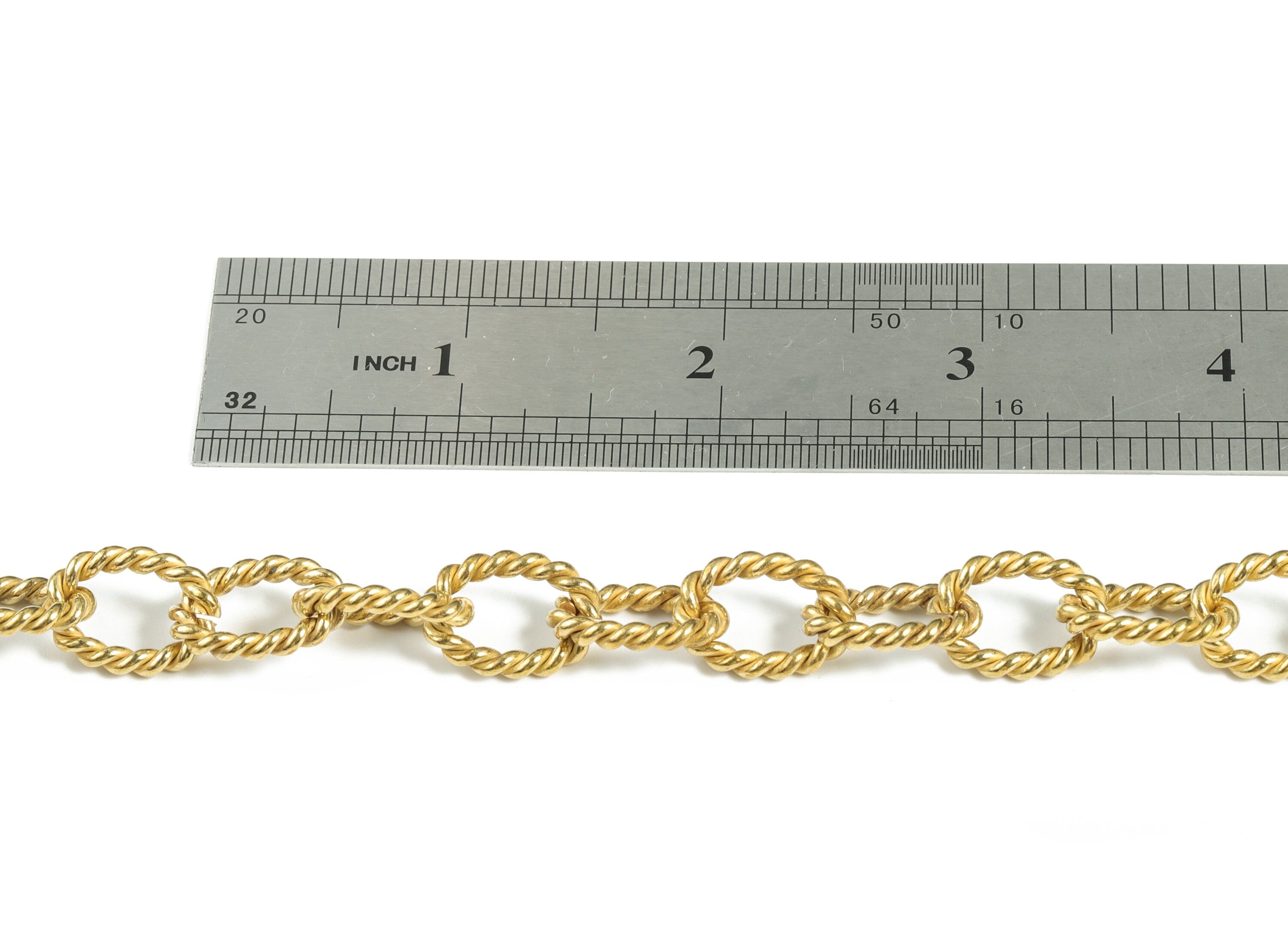 Raw Brass Textured Thick Cable Chain - Oval Paper Clip Layering Chain - Open Link Chain For Necklace Bracelet - 0.65"x0.46"x0.07" - CC1179 - DOMEDBAZAAR