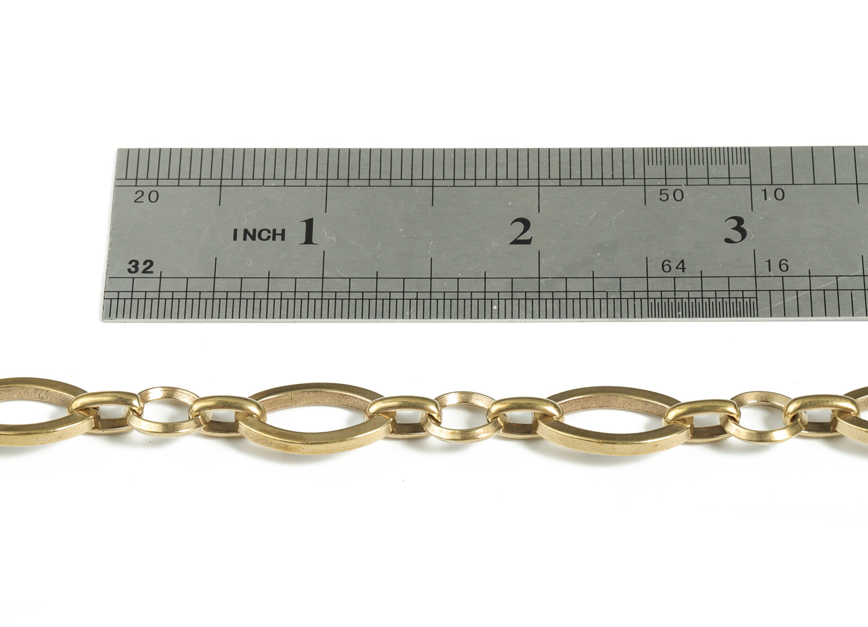 Oval Paper Clip Layering Chain - Raw Brass Flat Oval Cable Chain - Openlink Oval Rolo Chain - For Necklace Bracelet 0.72"x0.46"x0.08" CC1186 - DOMEDBAZAAR