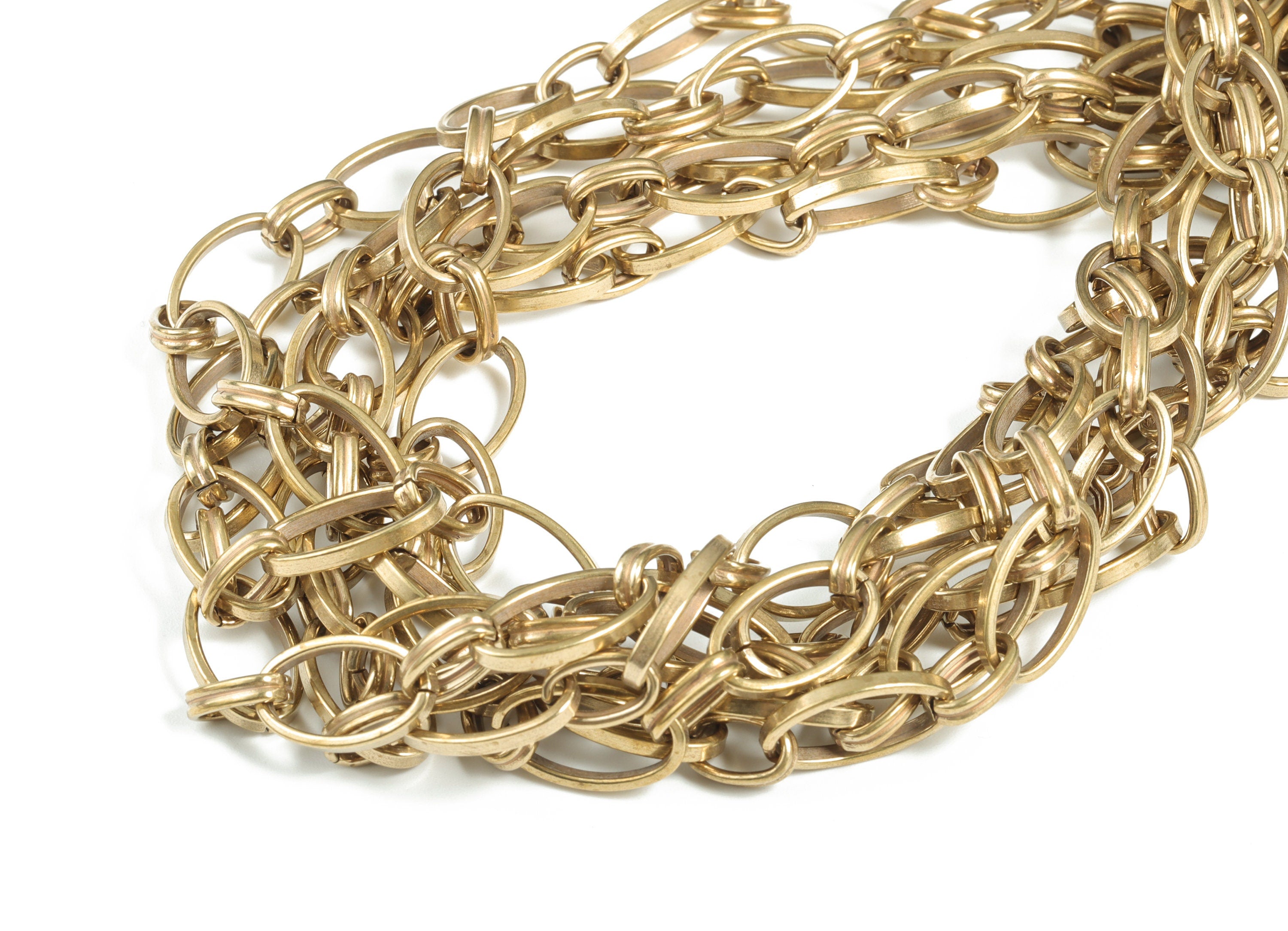 Raw Brass Oval Rolo Cable Chain - Round Link Cable Chain - Oval Paper Clip Layering ChainFor Necklace Bracelet - 0.68"x0.40"x0.08" - CC1182 - DOMEDBAZAAR
