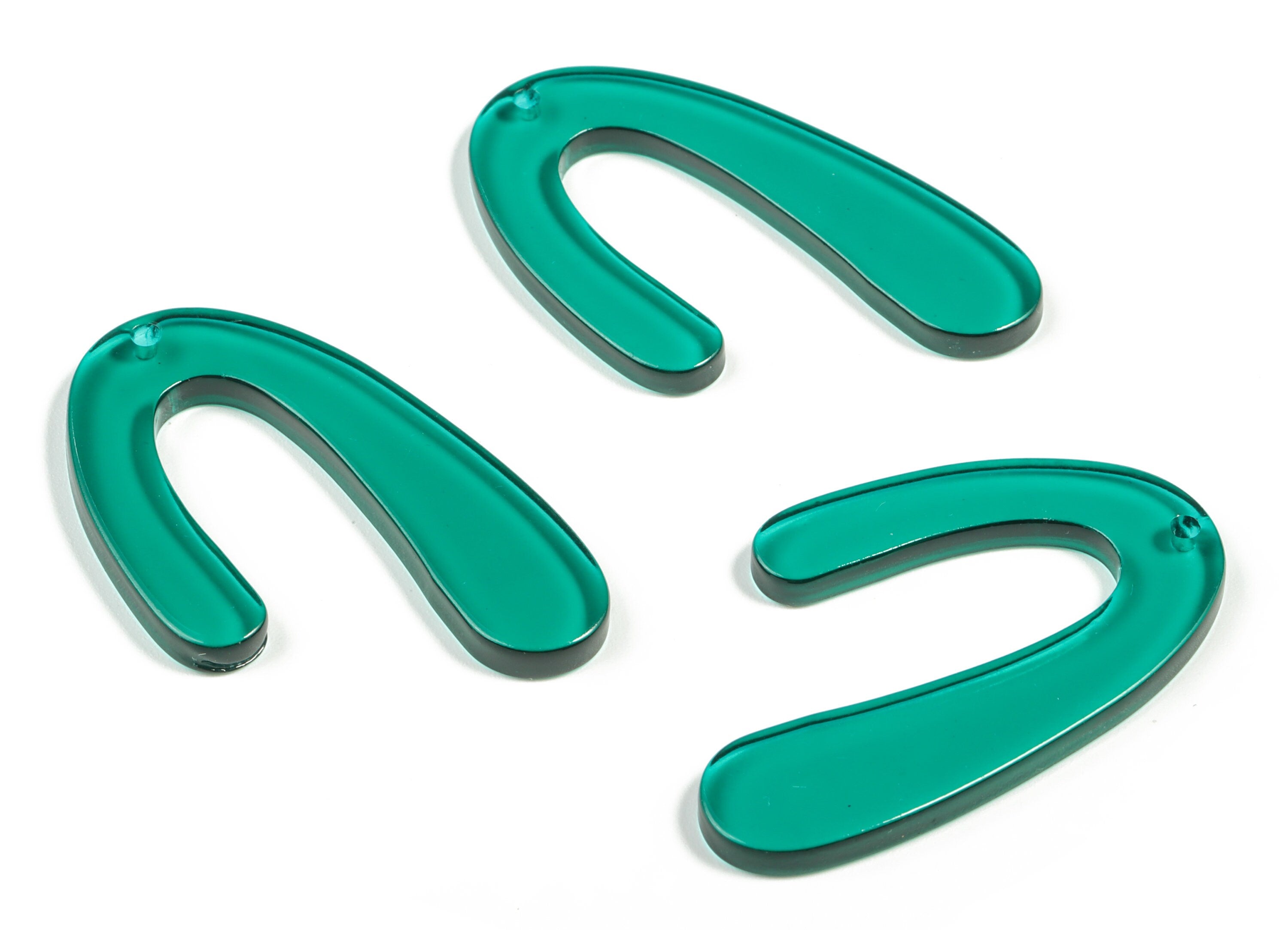 Acrylic U Earring Charms - Acrylic U Pendant - Earring Findings - Jewelry Making Supplies - Color Code: A62 - 44.71x27.29x2.8mm - AC1083-A62 - DOMEDBAZAAR