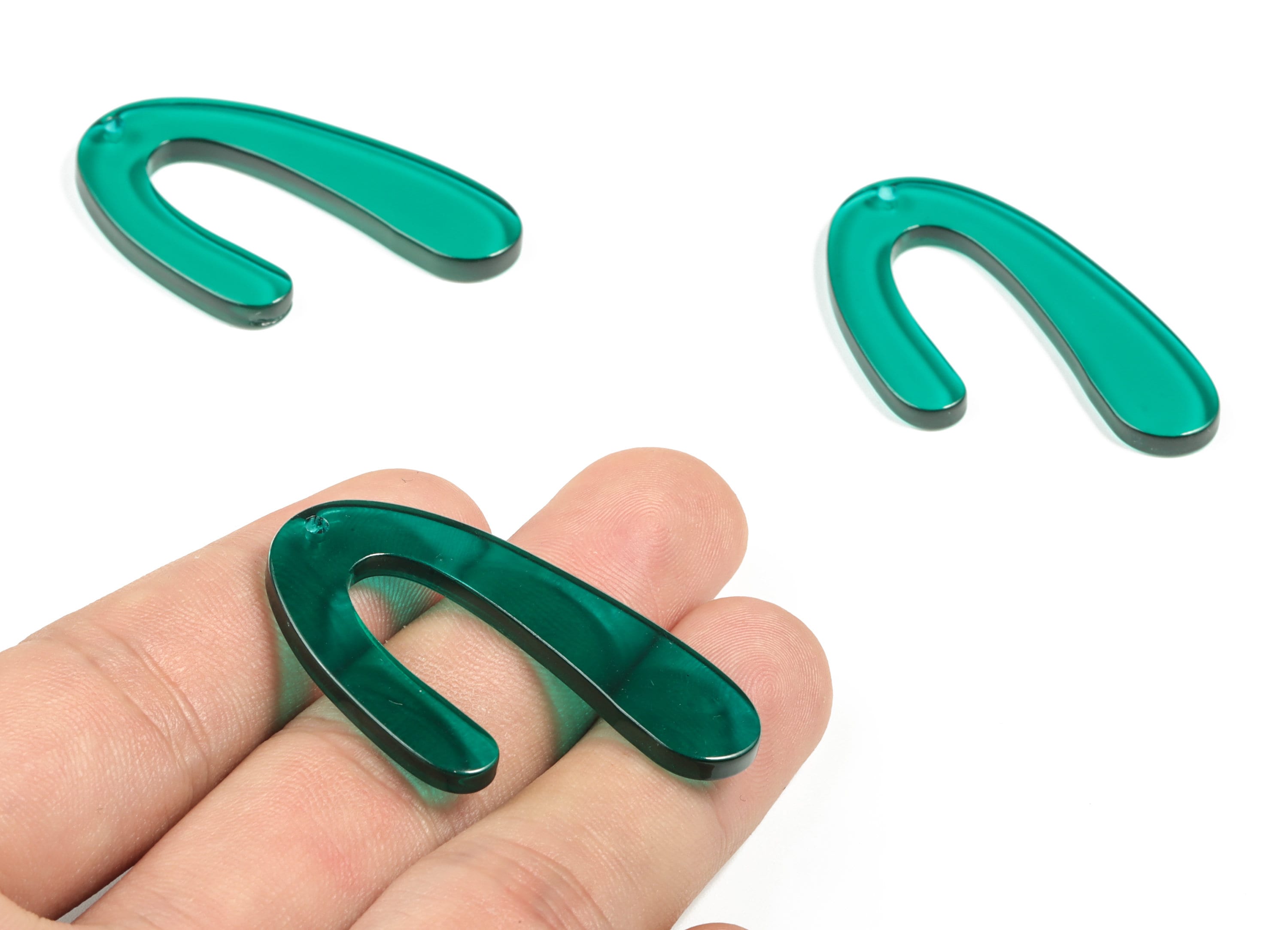 Acrylic U Earring Charms - Acrylic U Pendant - Earring Findings - Jewelry Making Supplies - Color Code: A62 - 44.71x27.29x2.8mm - AC1083-A62 - DOMEDBAZAAR