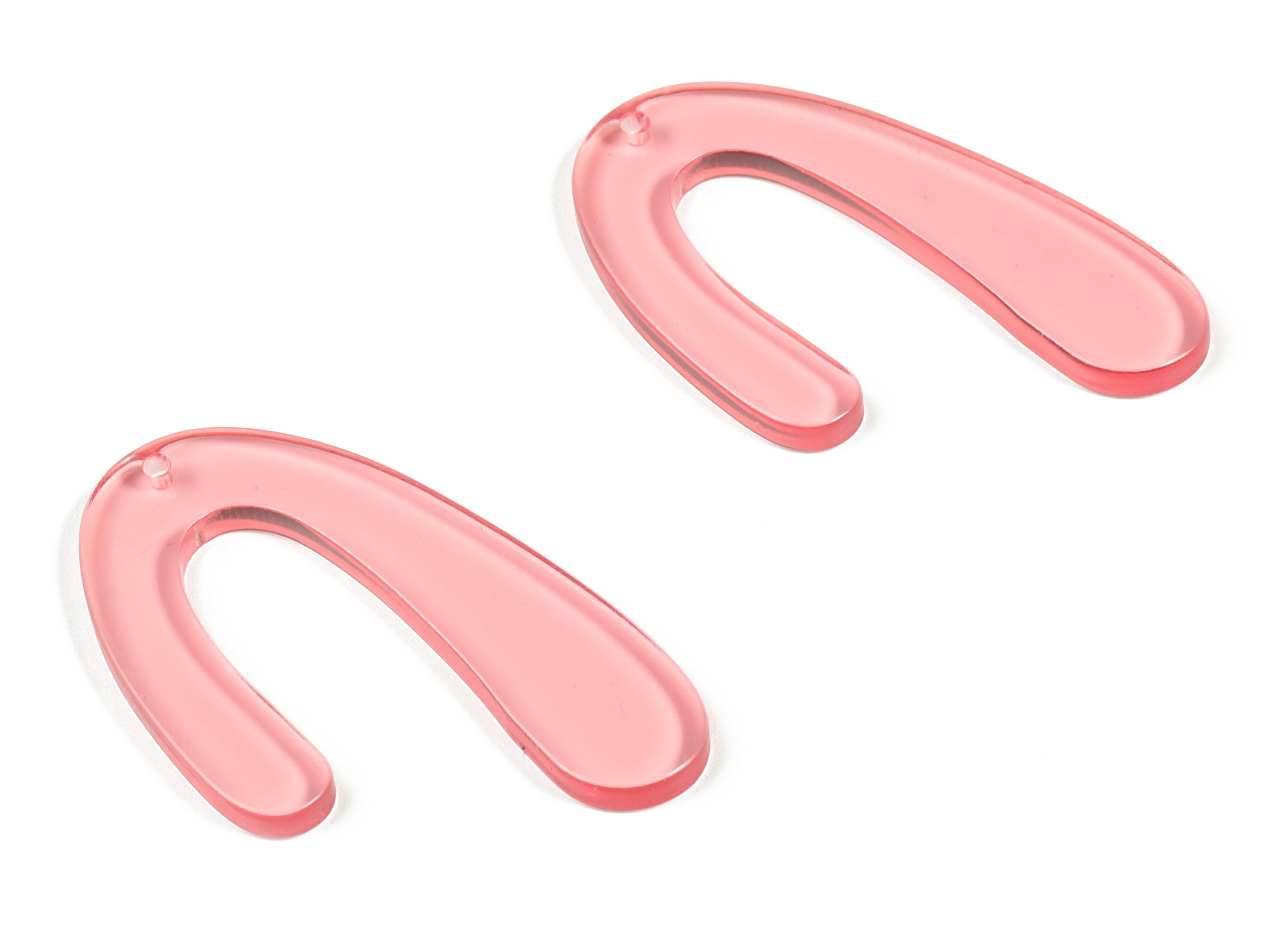 Acrylic U Earring Charm - Acrylic U Pendant - Earring Findings - Jewelry Making Supplies - Color Code: A69 - 44.63x27.14x2.96mm - AC1083-A69 - DOMEDBAZAAR