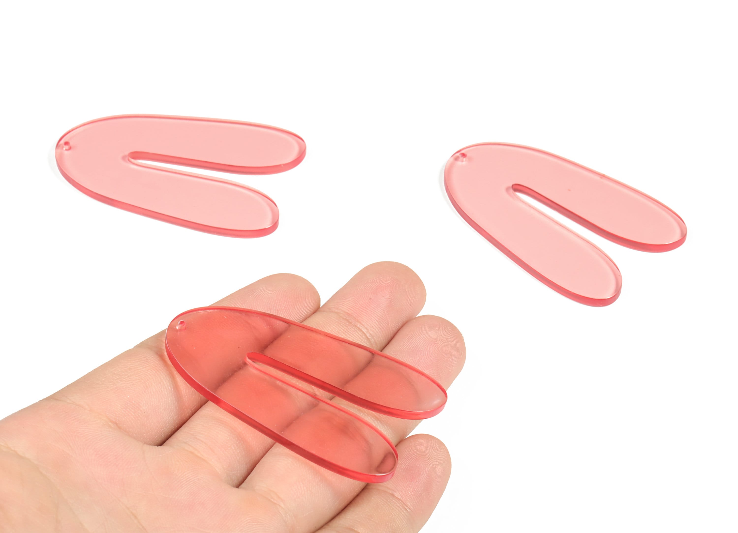 Acrylic U Earring Charms - Acrylic U Pendant - Earring Finding - Jewelry Making Supplies - Color Code: A69 - 60.65x38.99x2.55mm - AC2210-A69 - DOMEDBAZAAR