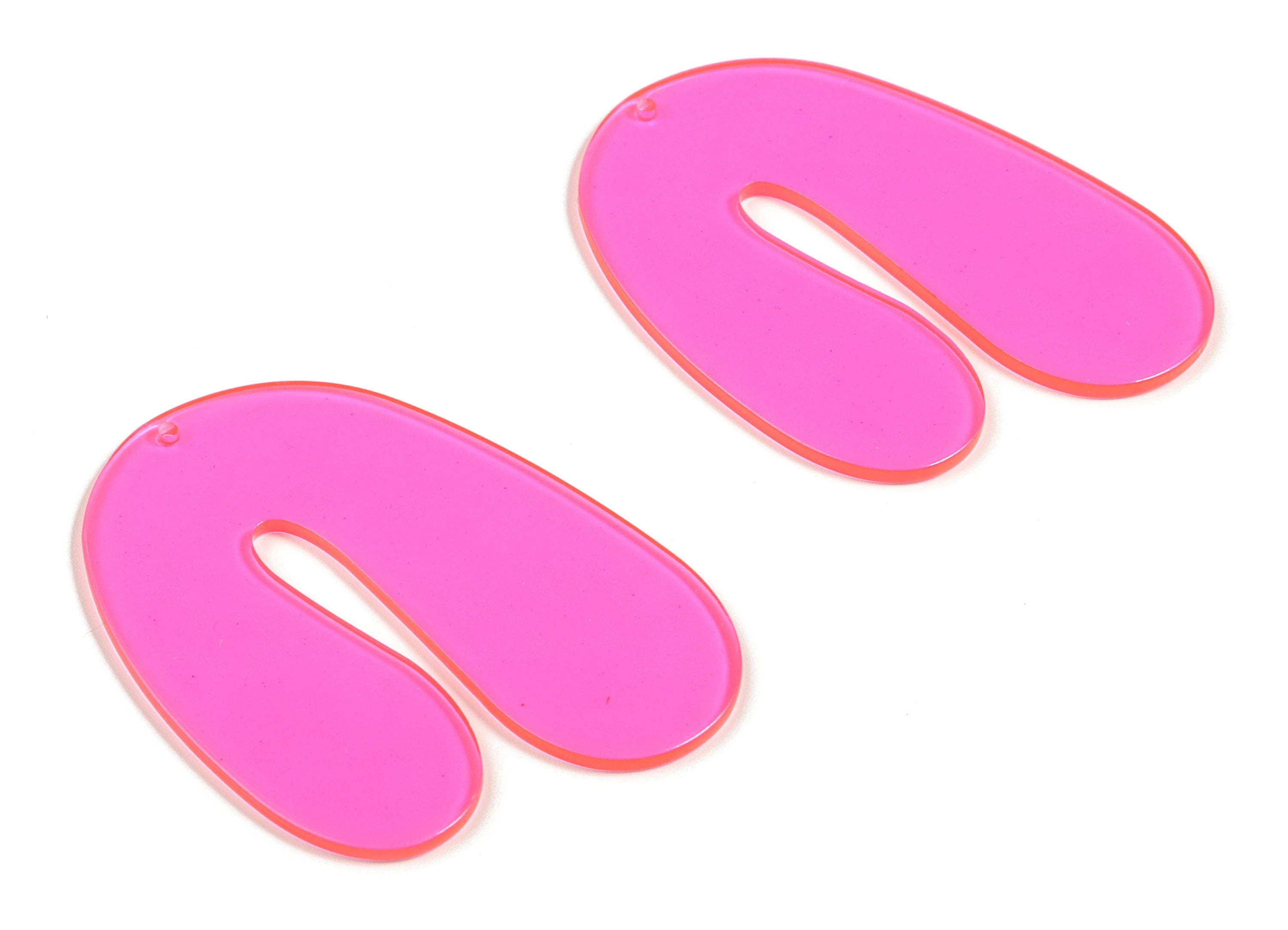 Acrylic U Earring Charms - Acrylic U Pendant - Earring Finding - Jewelry Supplies - Color Code: A295 - 61.11x45.21x1.78mm - AC2242-A295 - DOMEDBAZAAR