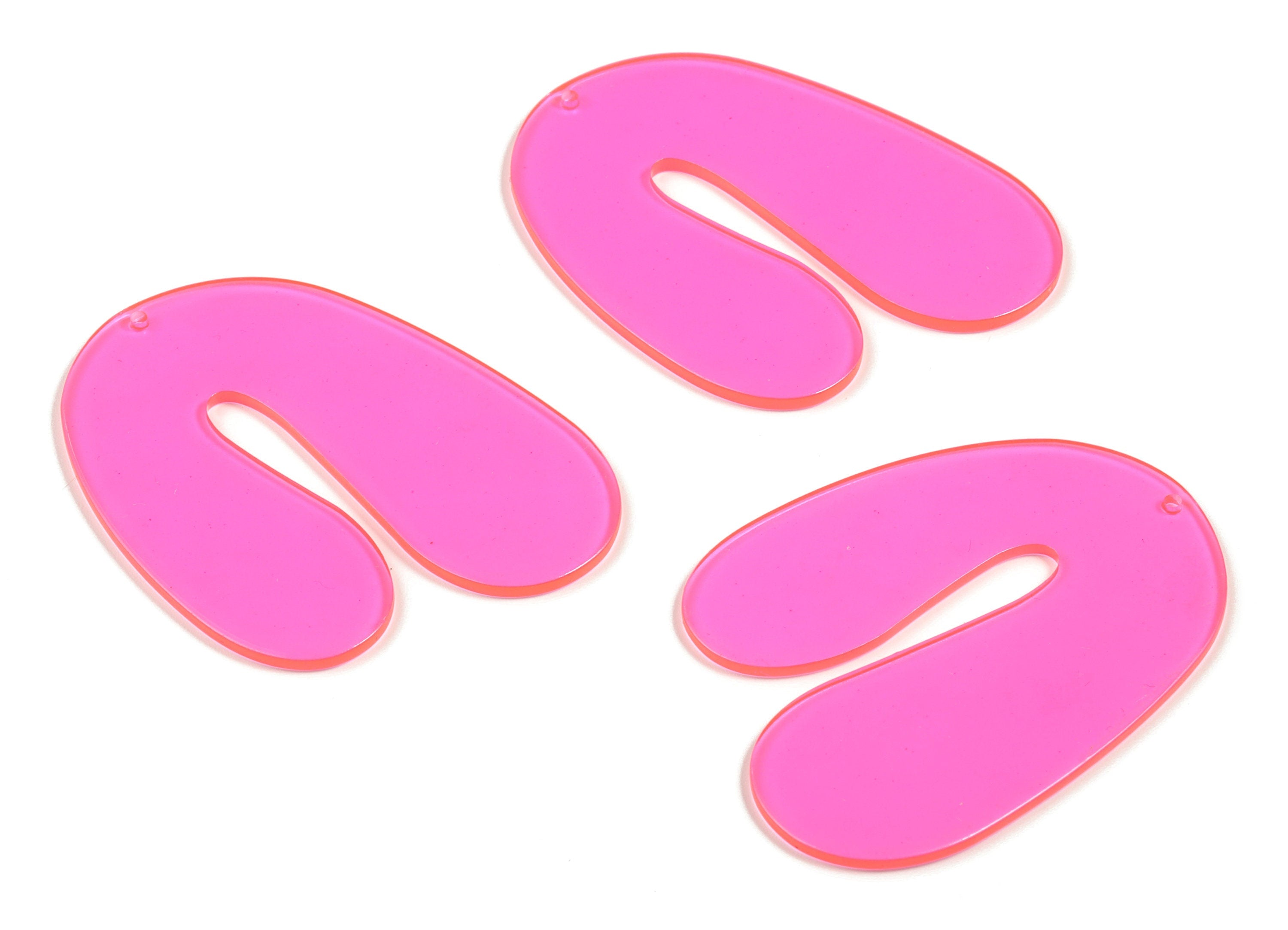 Acrylic U Earring Charms - Acrylic U Pendant - Earring Finding - Jewelry Supplies - Color Code: A295 - 61.11x45.21x1.78mm - AC2242-A295 - DOMEDBAZAAR