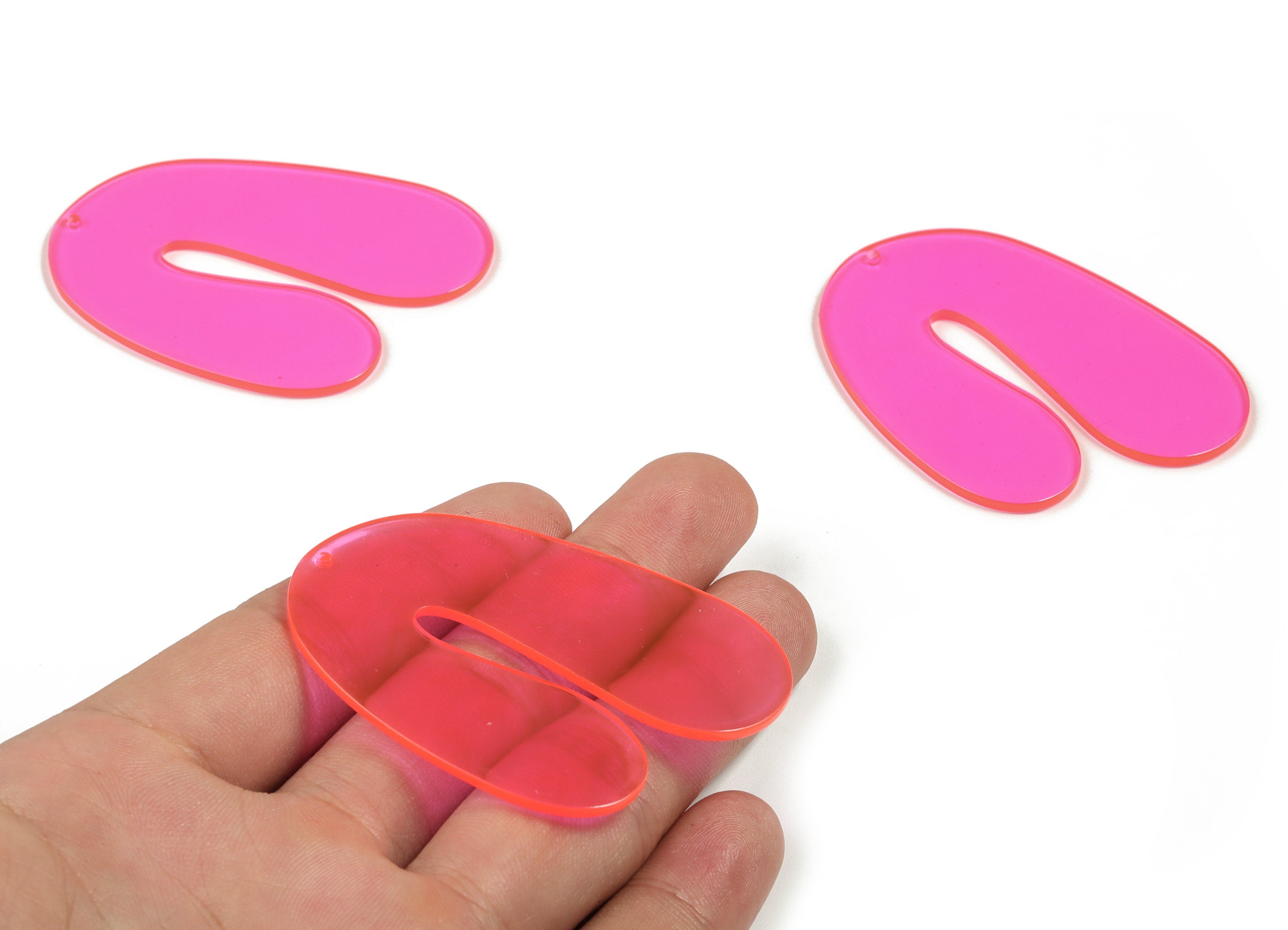 Acrylic U Earring Charms - Acrylic U Pendant - Earring Finding - Jewelry Supplies - Color Code: A295 - 61.11x45.21x1.78mm - AC2242-A295 - DOMEDBAZAAR