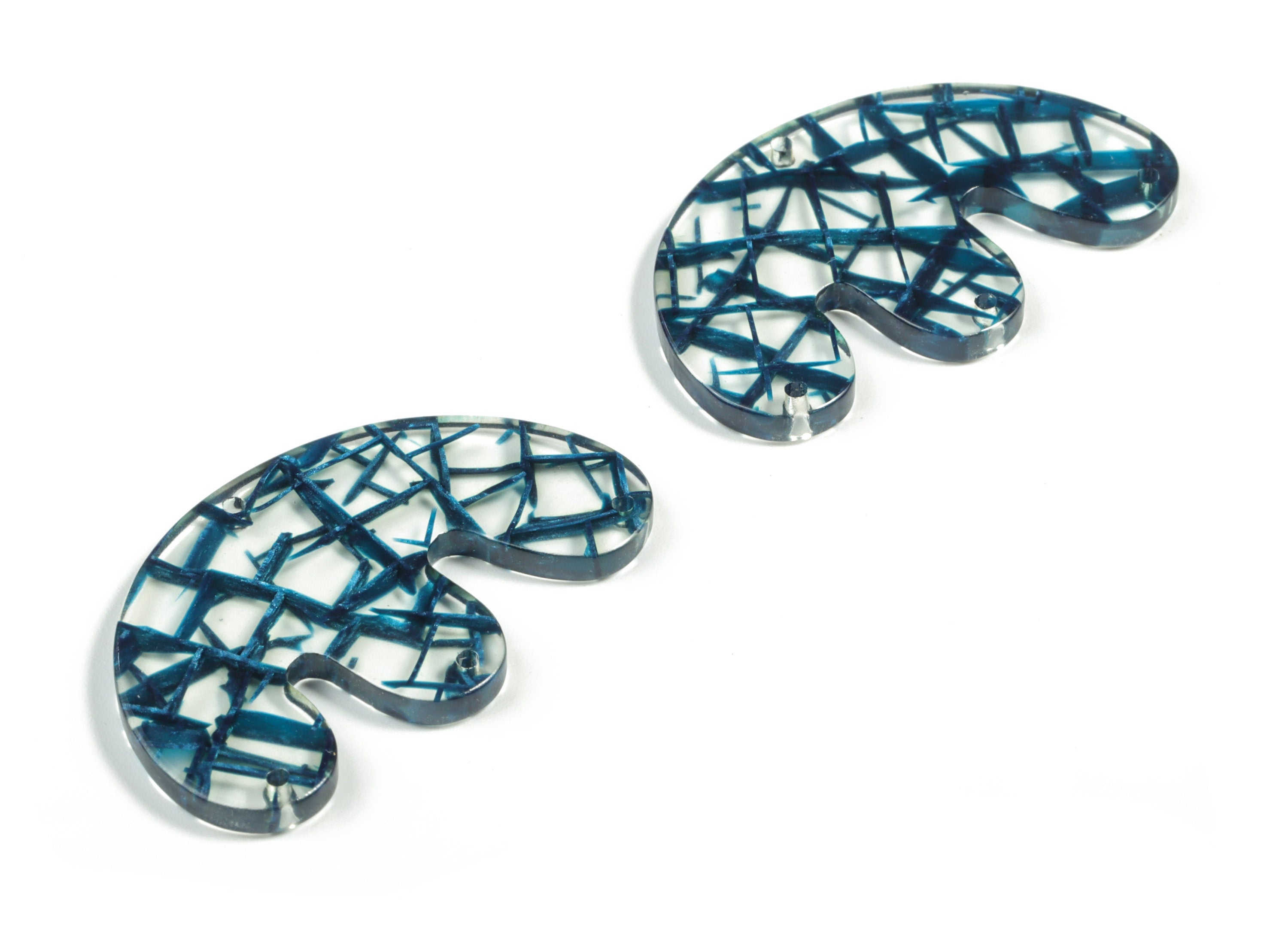 Acrylic E Earring Connector - Acrylic Geometry Charms - DIY Jewelry Making Supplies - Color Code:A566 - 39.67x24.79x2.8mm - AC2230-A566 - DOMEDBAZAAR