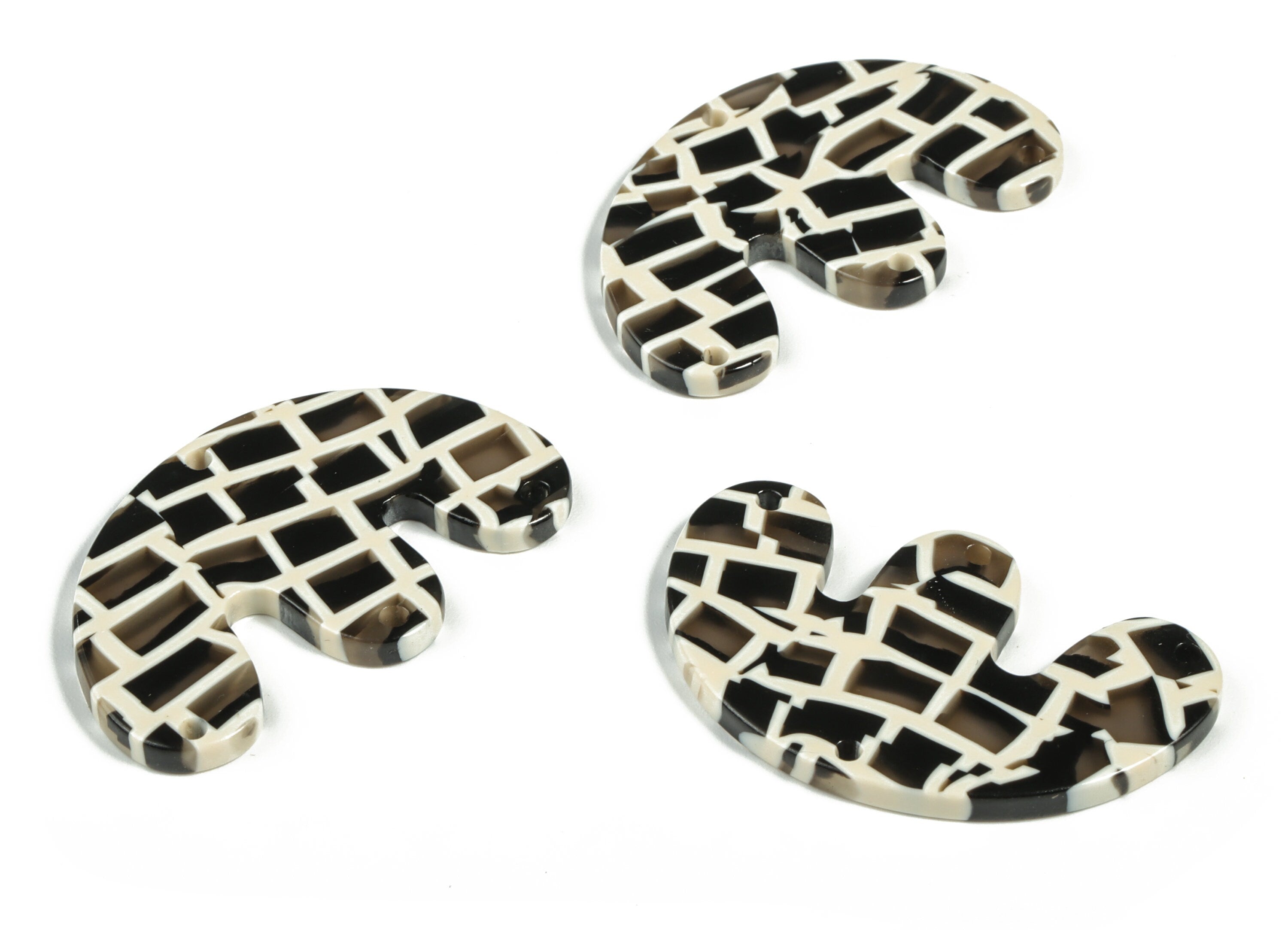 Acrylic E Earring Connector - Acrylic Geometry Charms - Jewelry Making Supplies - Color Code:A569 - 39.55x24.73x2.71mm - AC2230-A569 - DOMEDBAZAAR