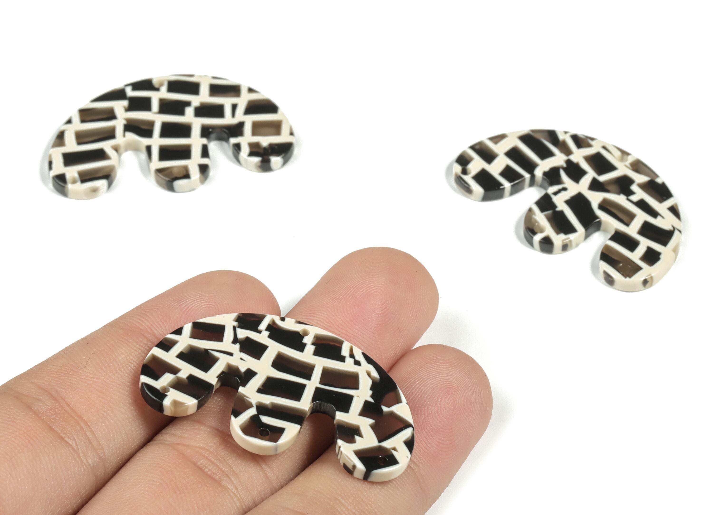 Acrylic E Earring Connector - Acrylic Geometry Charms - Jewelry Making Supplies - Color Code:A569 - 39.55x24.73x2.71mm - AC2230-A569 - DOMEDBAZAAR