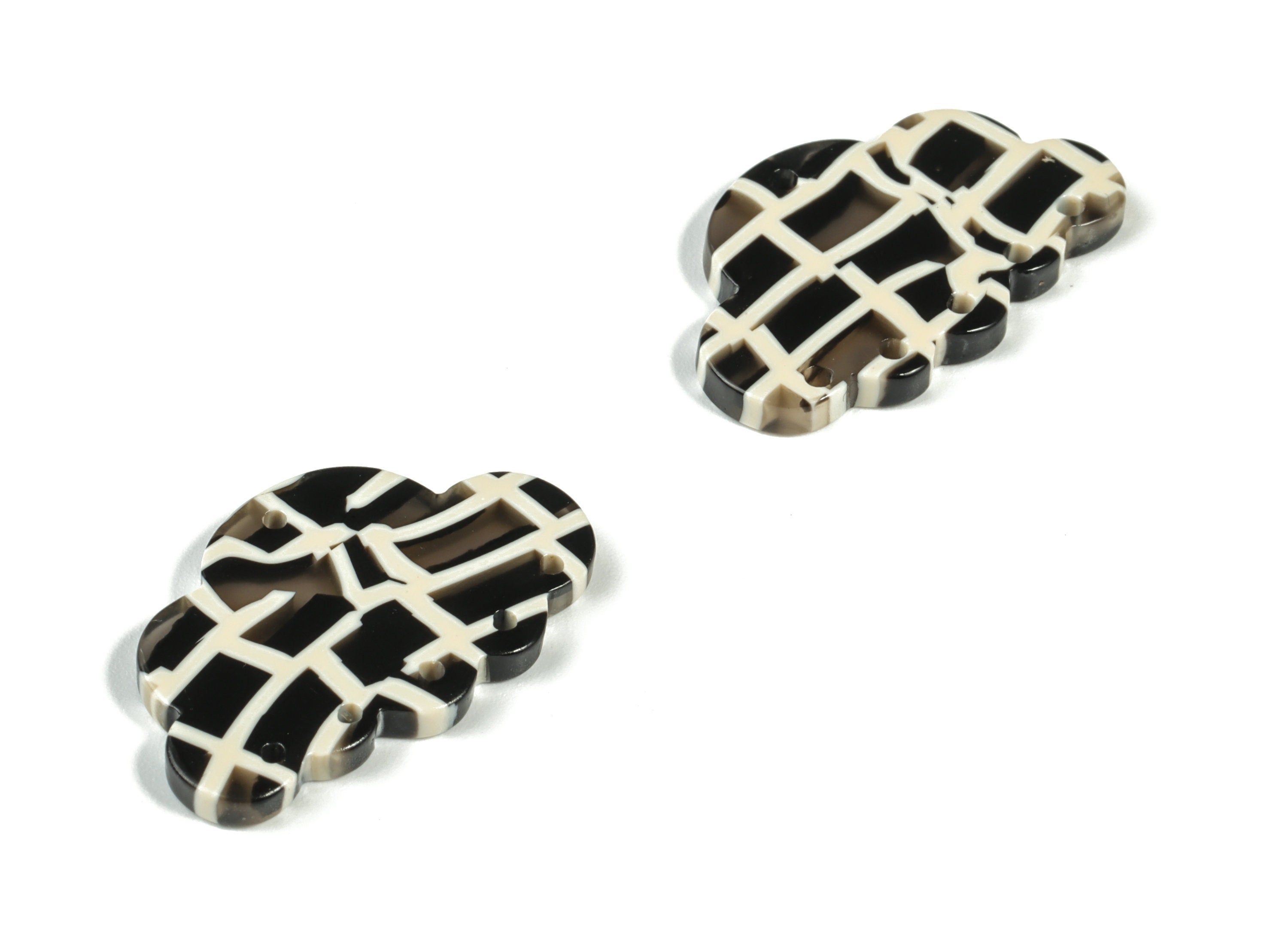 Acrylic Could Earring Connector - Acrylic Could Charms - 6 Holes - Jewelry Making Supplies - Color Code:A569 - 30x18.61x2.75mm - AC2231-A569 - DOMEDBAZAAR