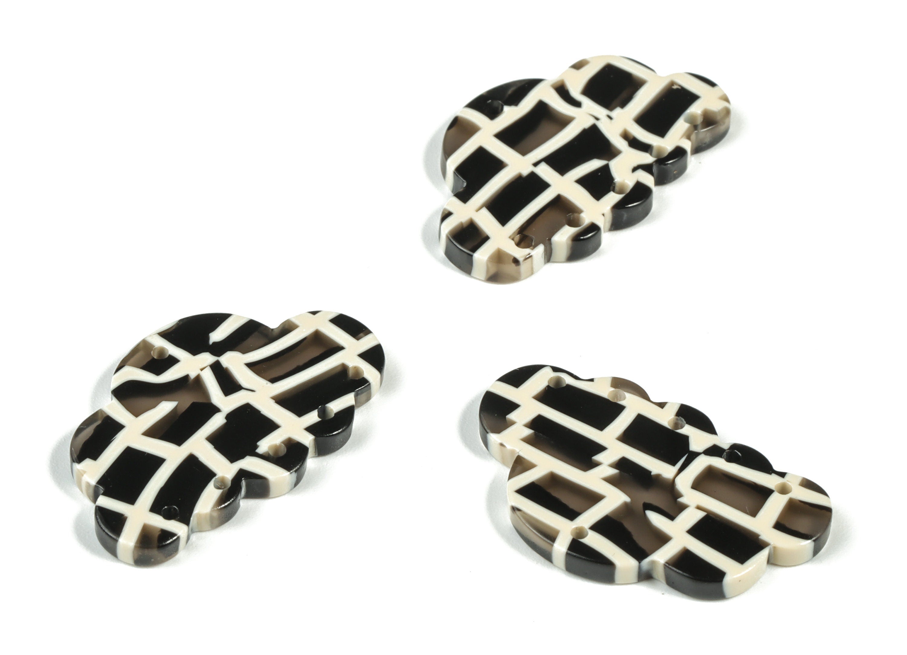 Acrylic Could Earring Connector - Acrylic Could Charms - 6 Holes - Jewelry Making Supplies - Color Code:A569 - 30x18.61x2.75mm - AC2231-A569 - DOMEDBAZAAR