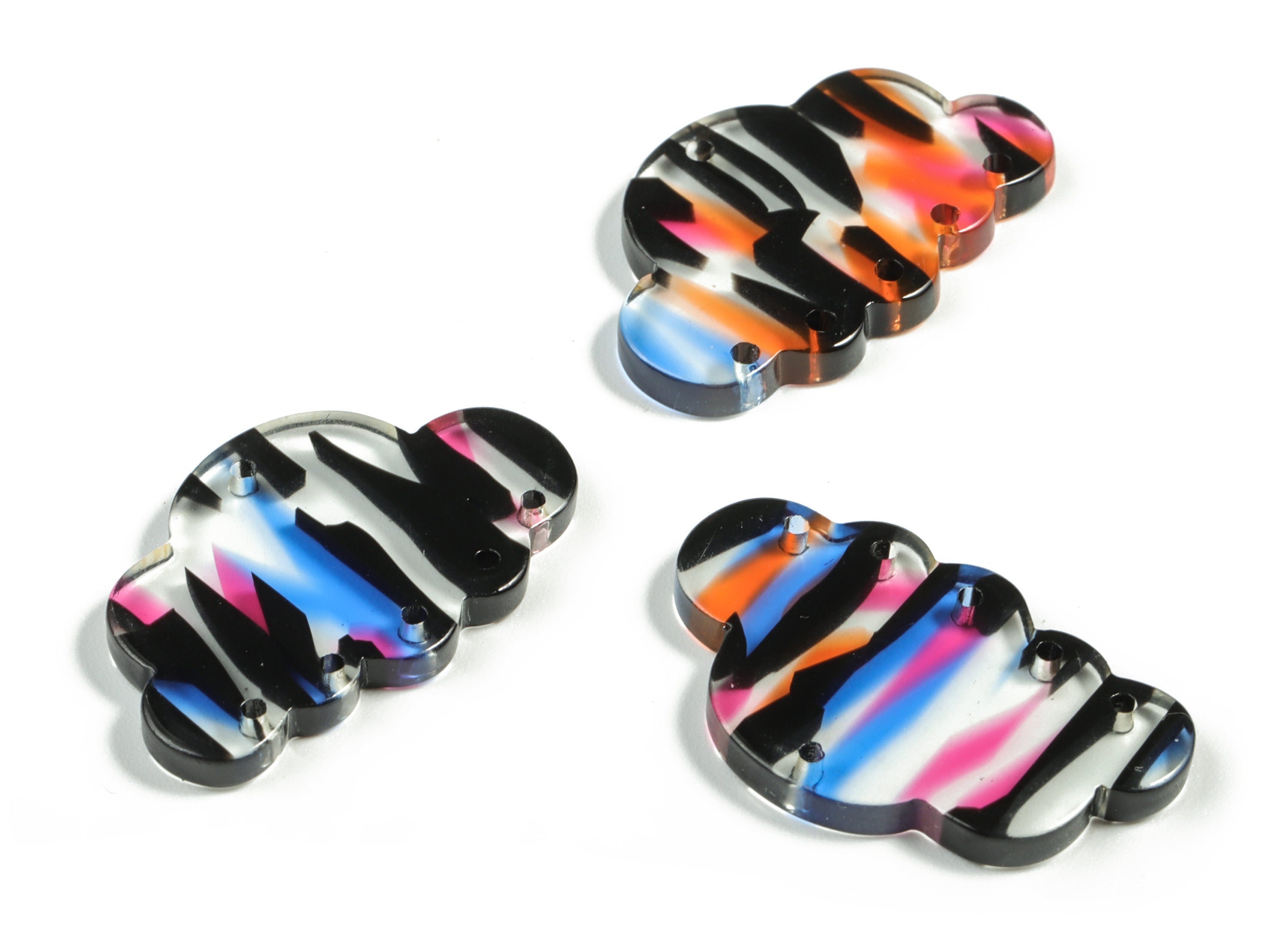 Acrylic Could Earring Connector - Acrylic Could Charms - 6 Holes - Jewelry Making Supplies - Color Code:A565 - 30x18.65x2.95mm - AC2231-A565 - DOMEDBAZAAR