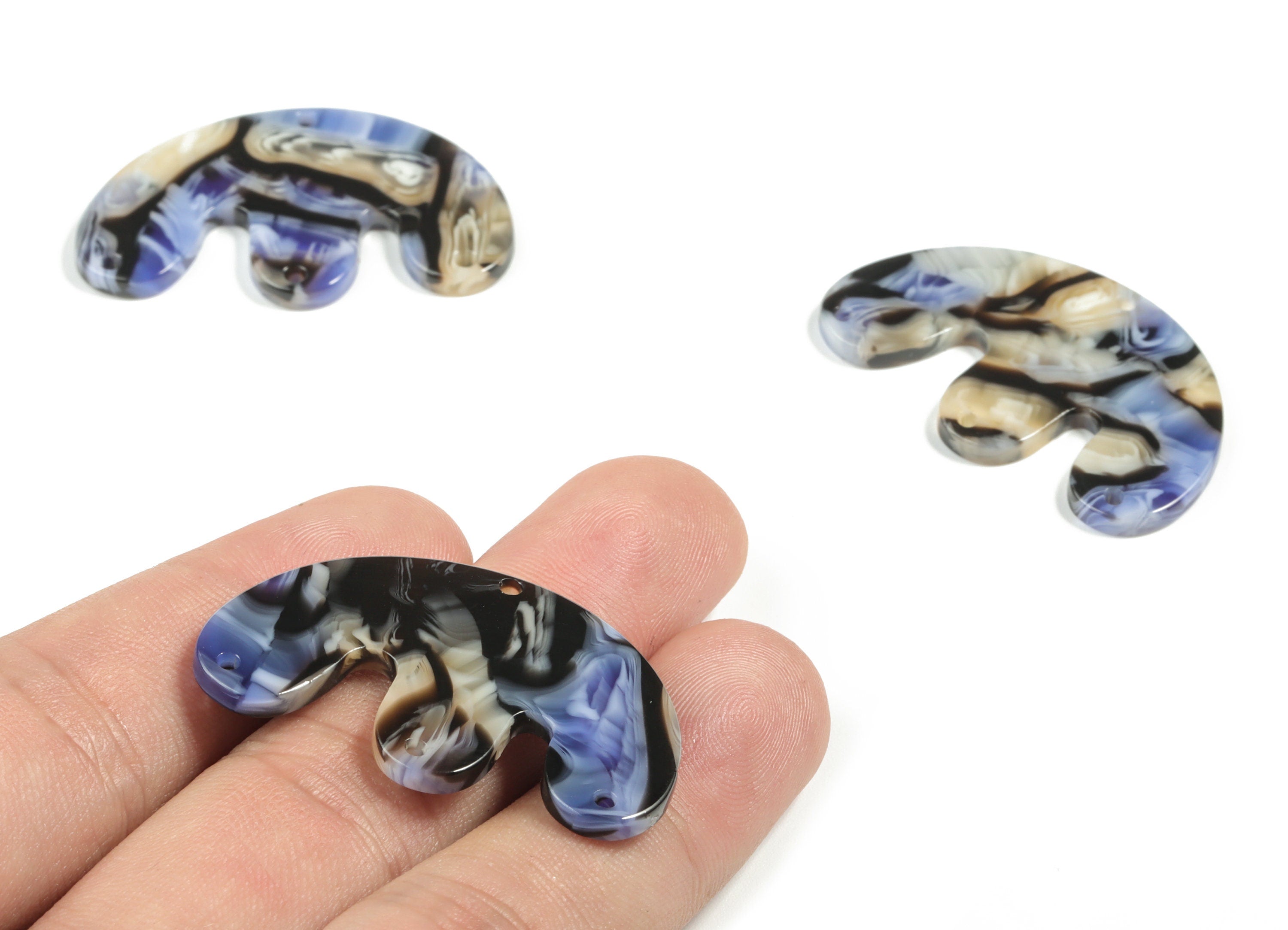 Acrylic E Earring Connector - Acrylic Geometry Charms - Jewelry Making Supplies - Color Code:A574 - 39.63x24.75x2.54mm - AC2230-A574 - DOMEDBAZAAR