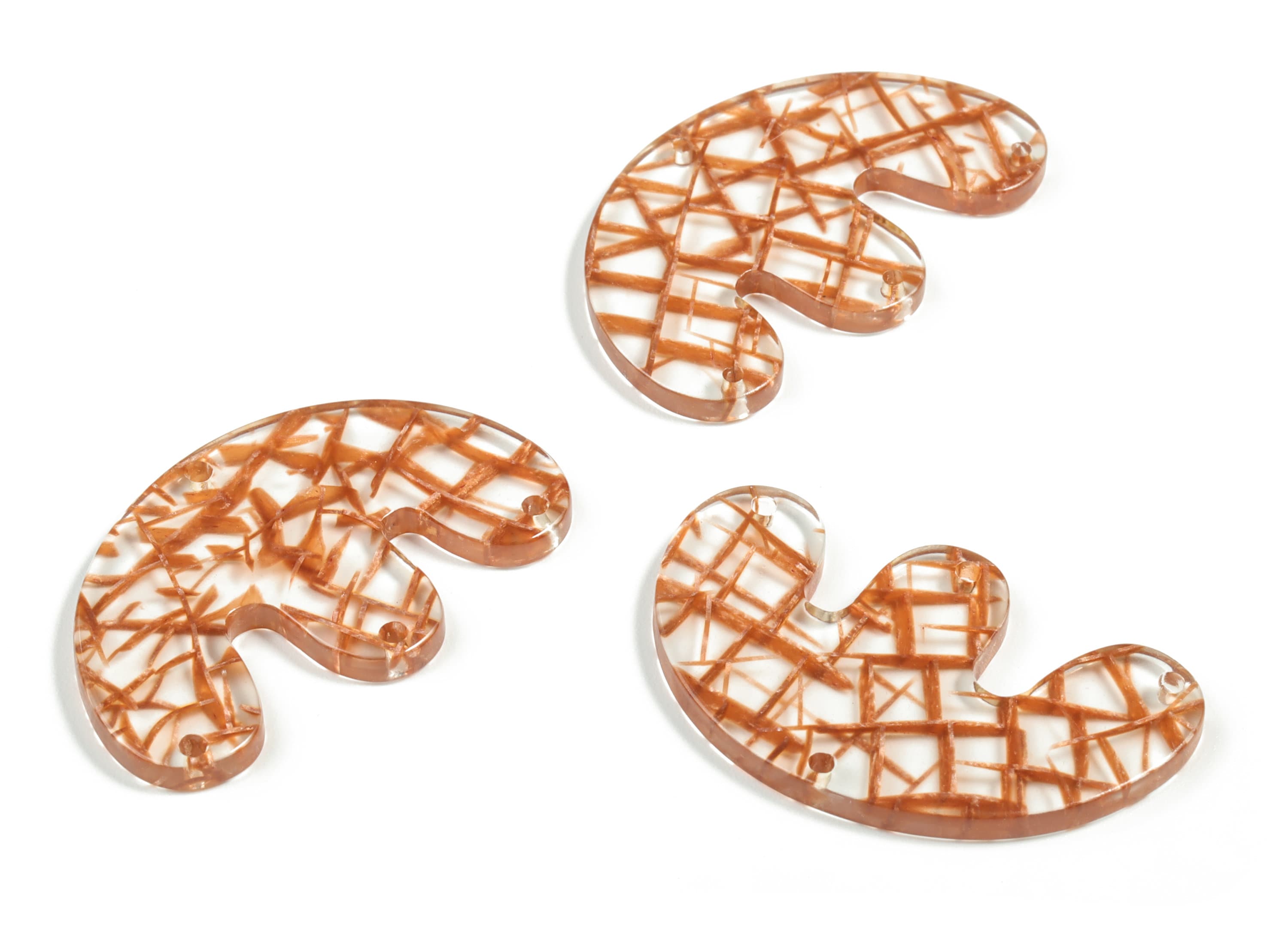 Acrylic E Earring Connector - Acrylic Geometry Charms - Jewelry Making Supplies - Color Code:A564 - 39.58x24.56x2.72mm - AC2230-A564 - DOMEDBAZAAR