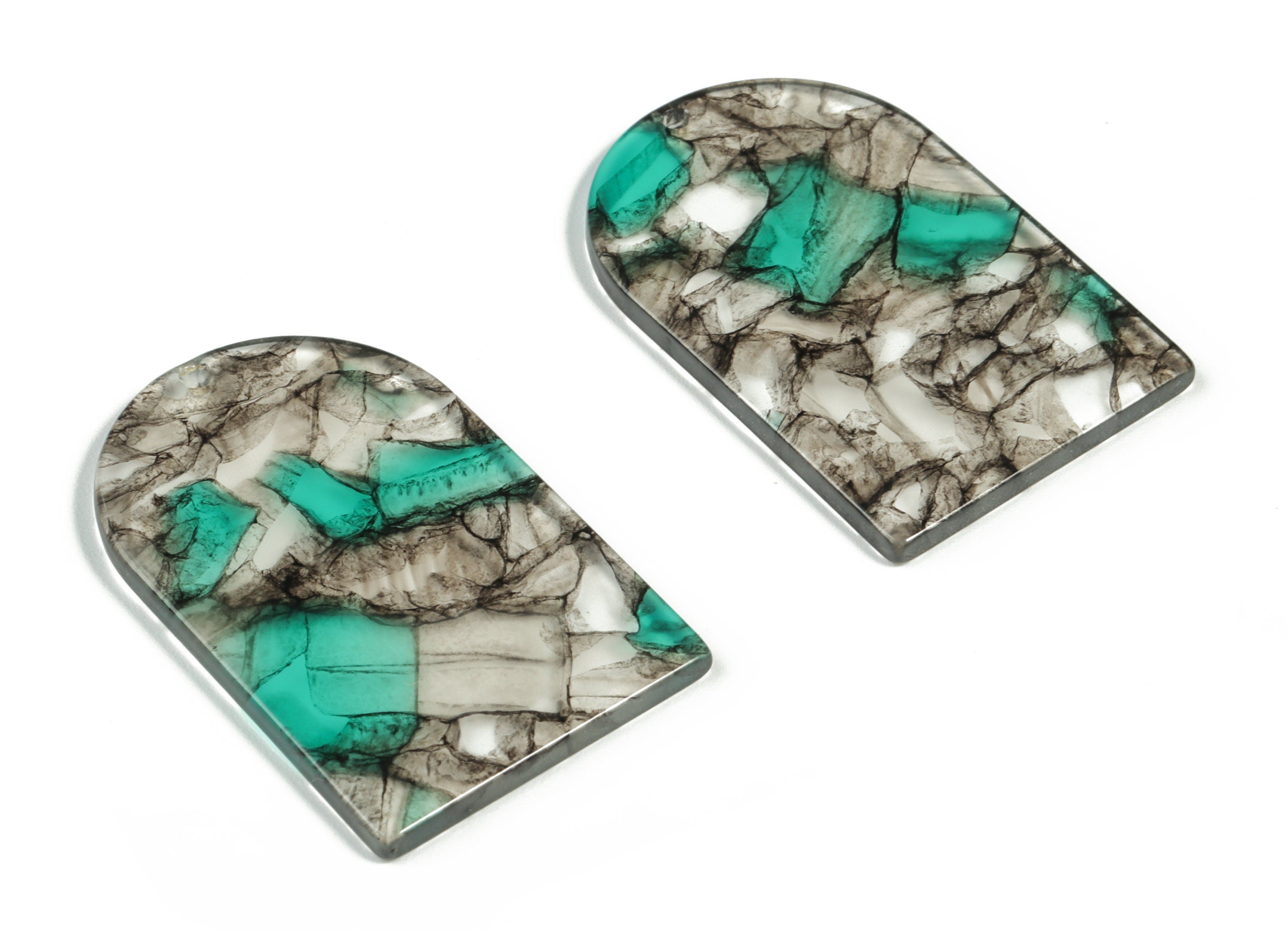 Acrylic D Earring Charms - Acrylic D Pendant - Jewelry Supplies- Earring Finding - Color Code:A568 - 39.72x25.74x2.55mm - AC2229-A568 - DOMEDBAZAAR