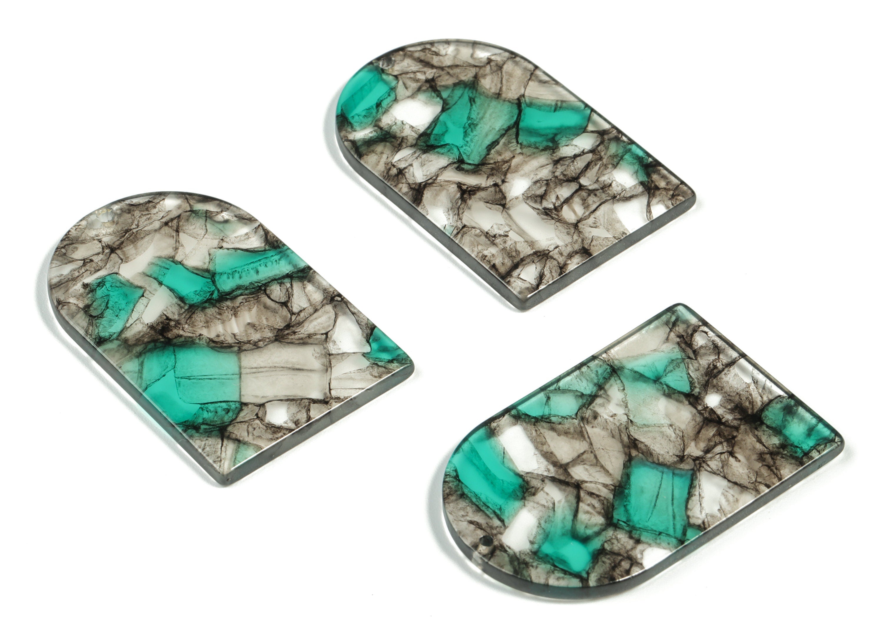 Acrylic D Earring Charms - Acrylic D Pendant - Jewelry Supplies- Earring Finding - Color Code:A568 - 39.72x25.74x2.55mm - AC2229-A568 - DOMEDBAZAAR